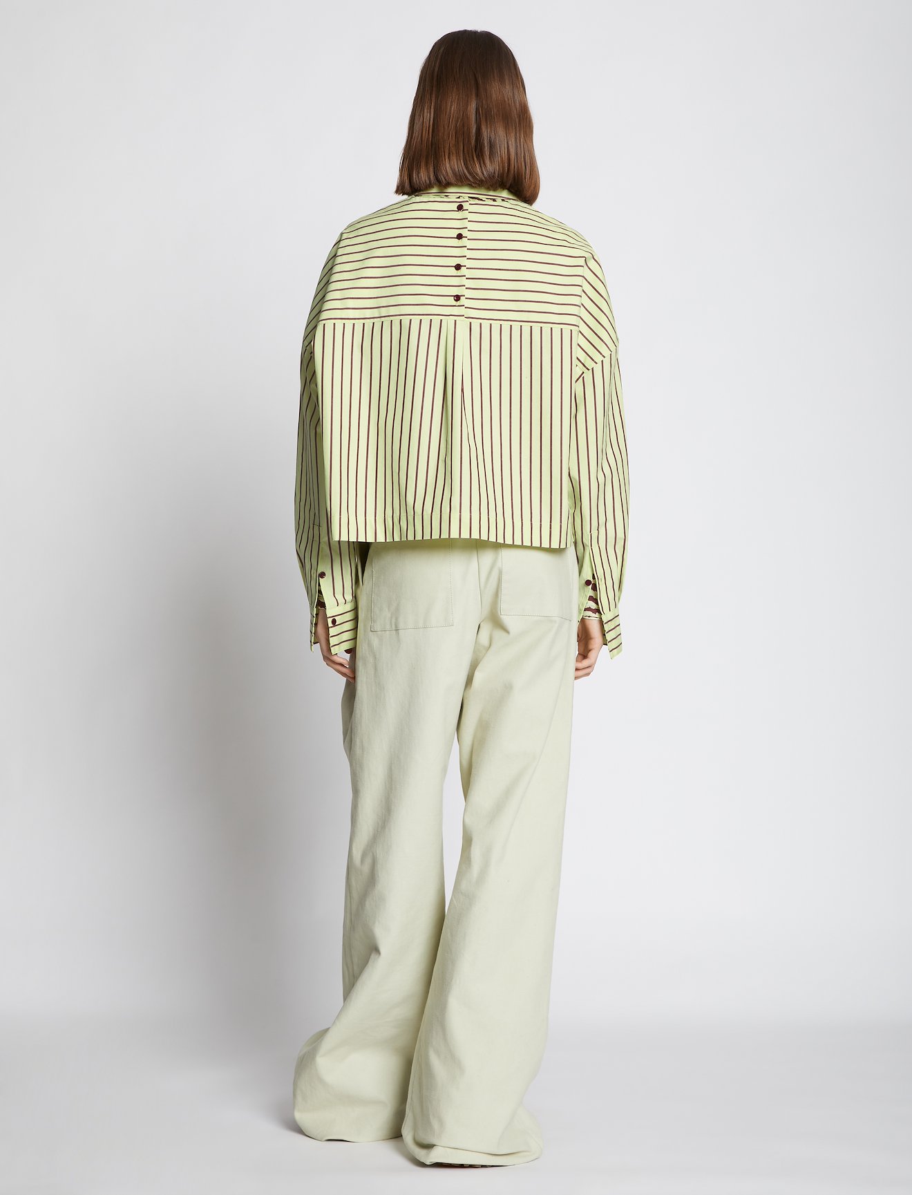 Stripe Poplin Cropped Shirt #3