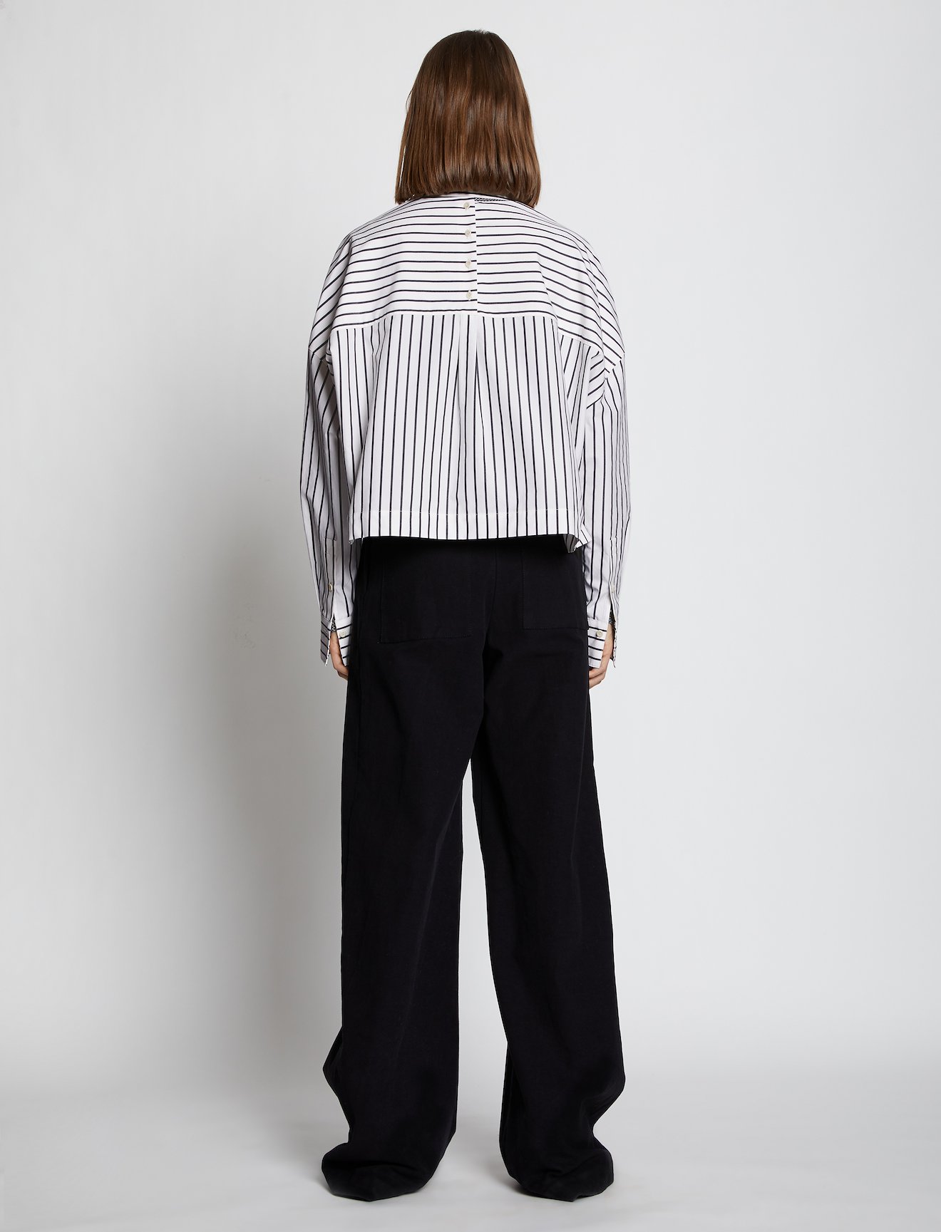 Stripe Poplin Cropped Shirt #3