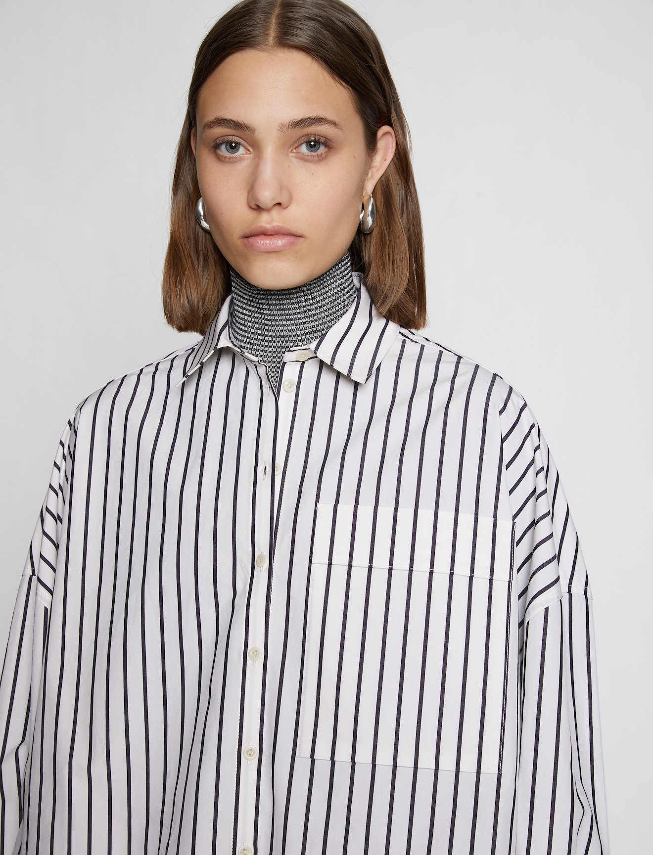 Stripe Poplin Cropped Shirt #4