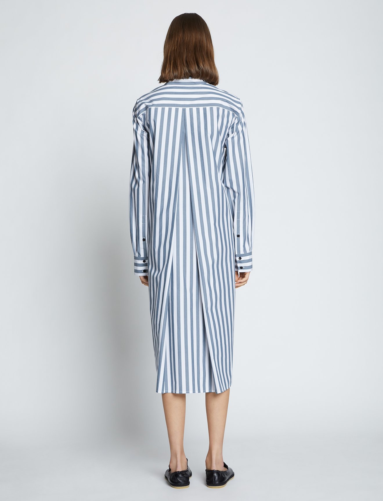 Stripe Poplin Tied Shirt Dress #2