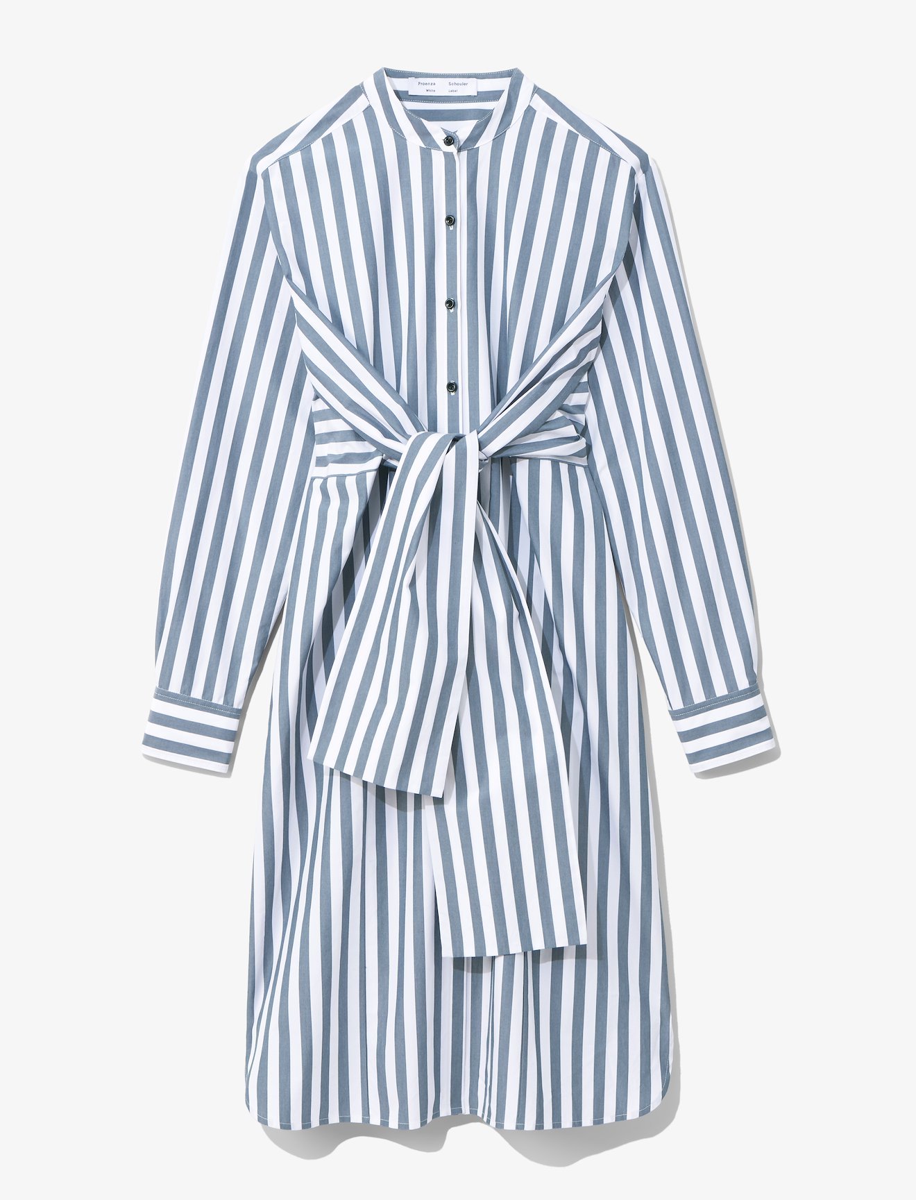 Stripe Poplin Tied Shirt Dress #4
