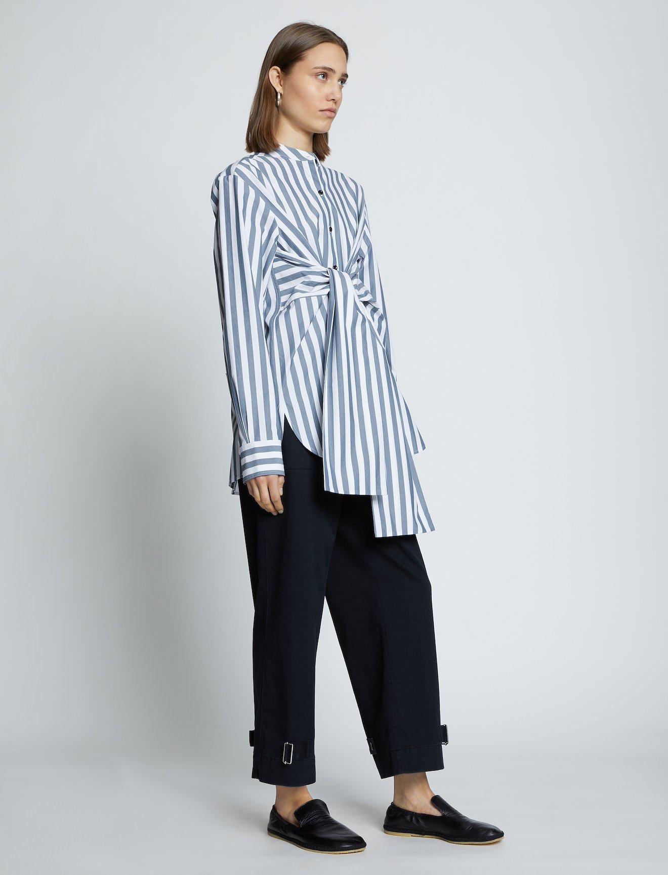 Stripe Poplin Tied Shirt #2
