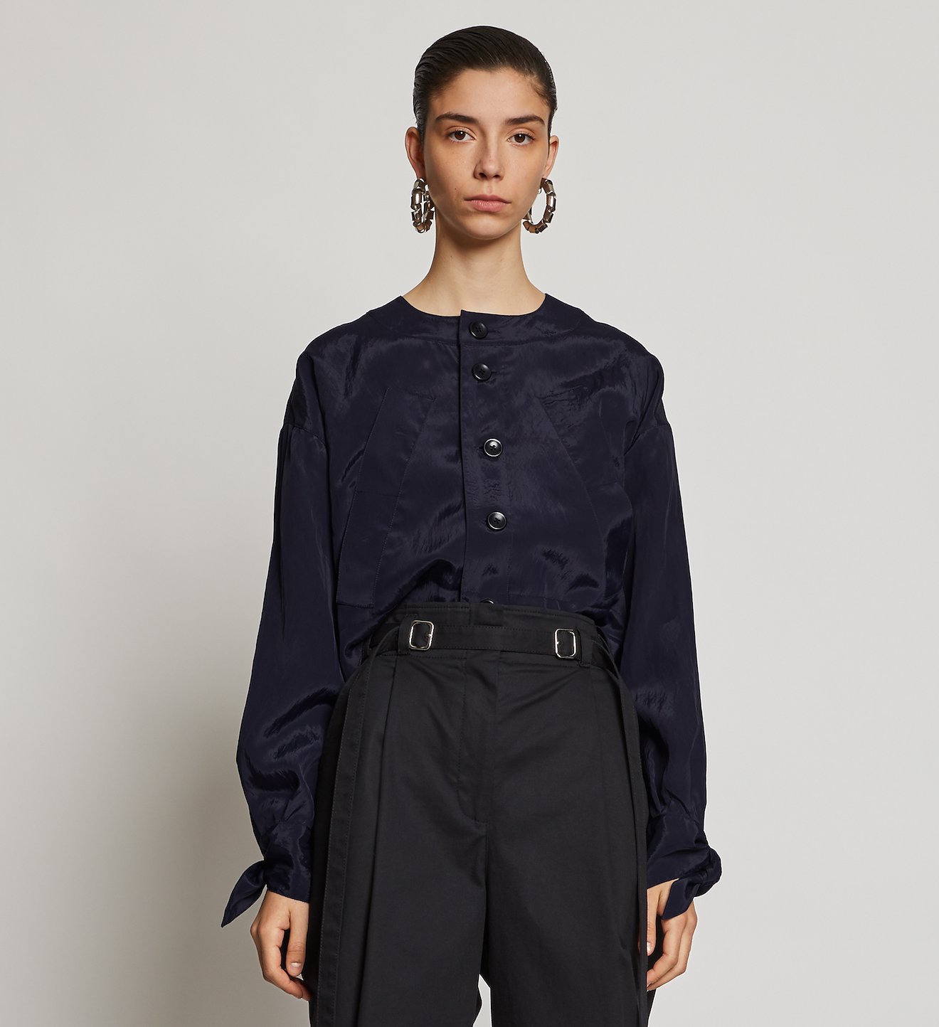 Textured Parachute Cropped Jacket