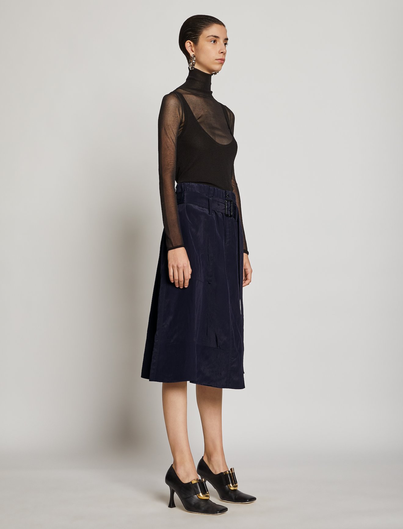 Textured Parachute Midi Skirt #1