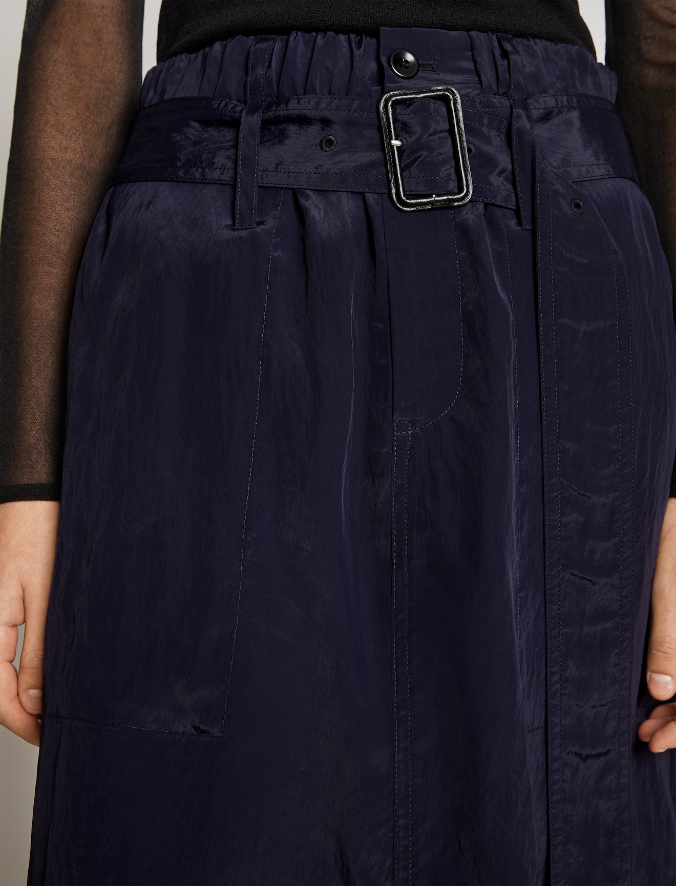 Textured Parachute Midi Skirt #3