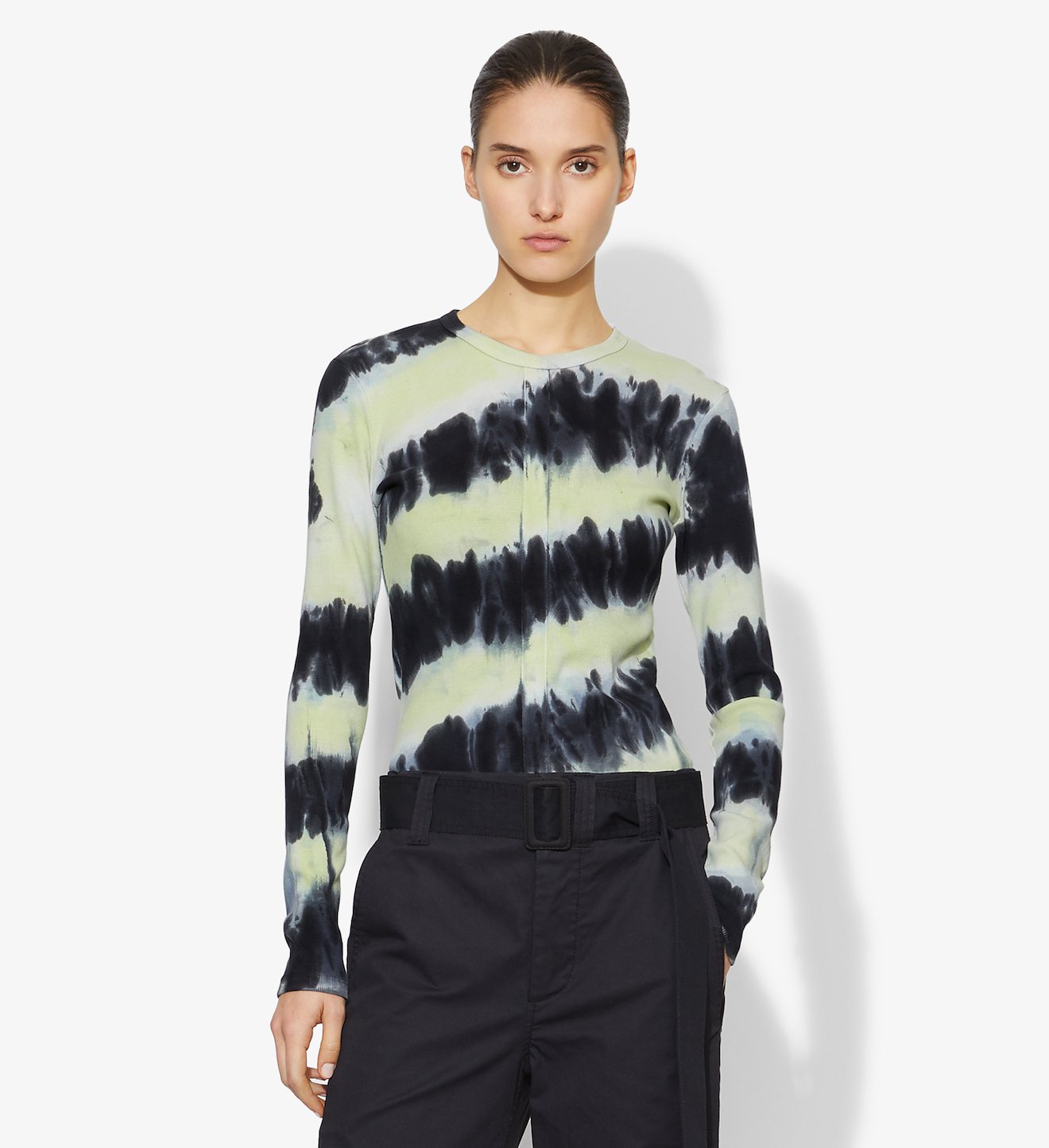 Tie Dye Long Sleeve Rib Top