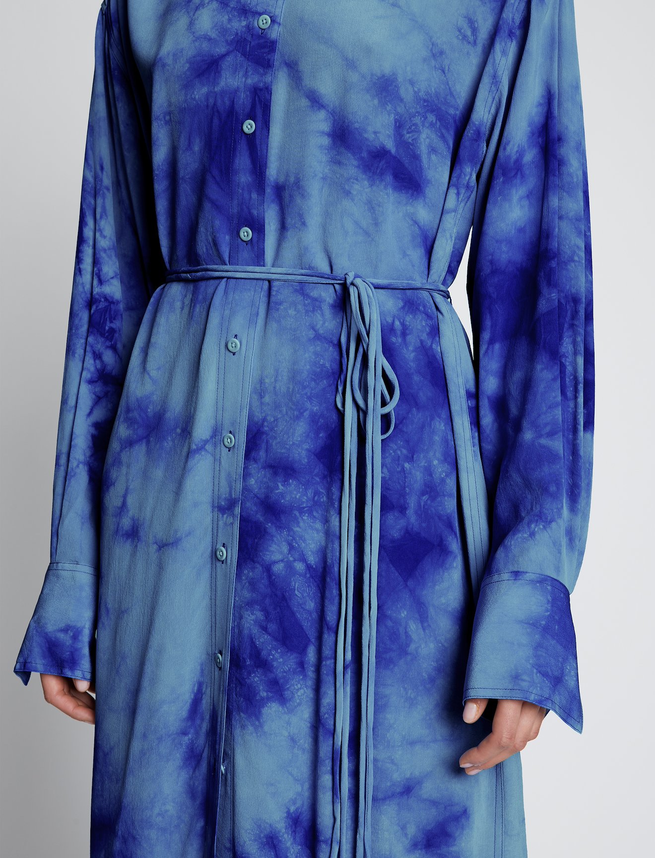 Tie Dye Silk Shirt Dress #3