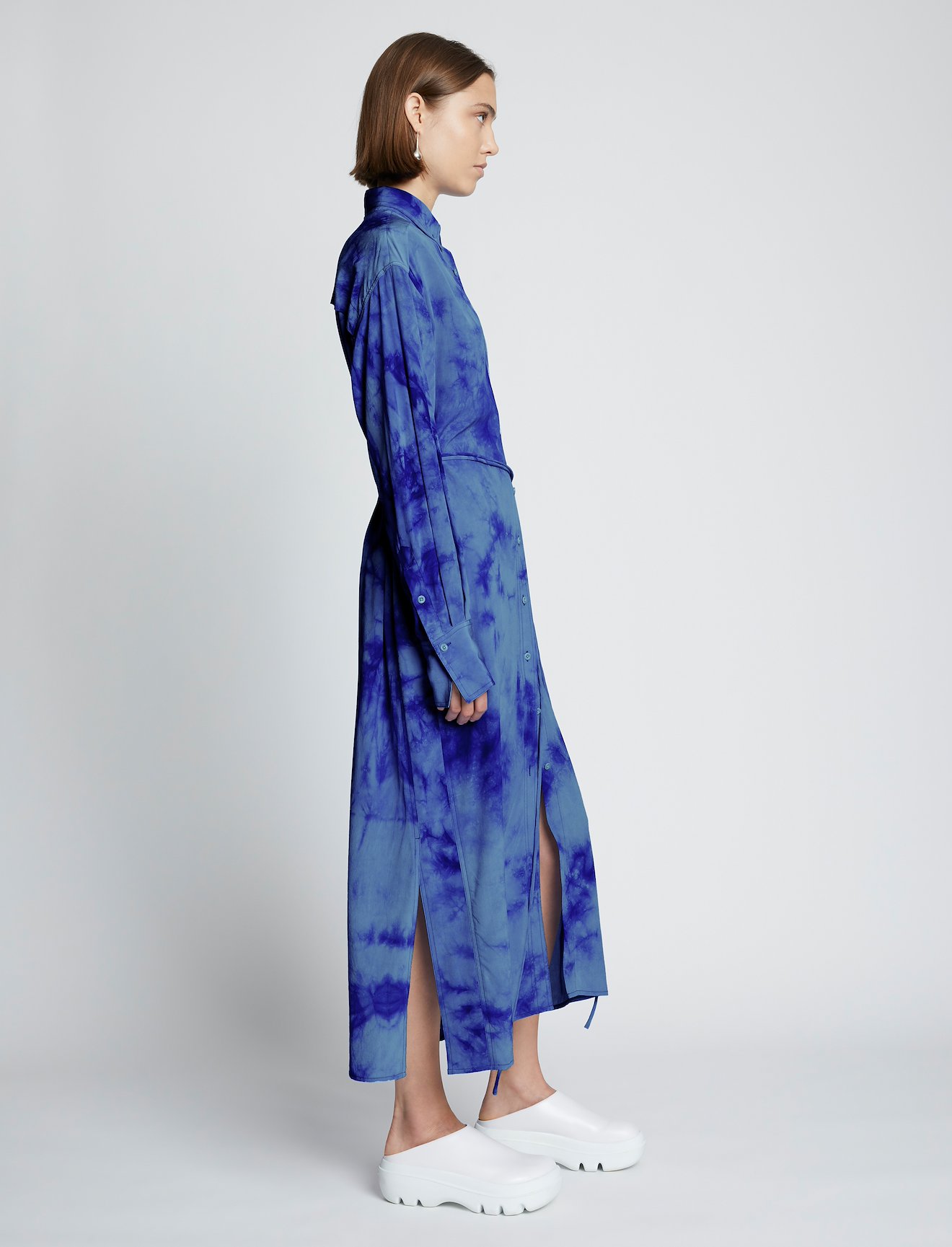 Tie Dye Silk Shirt Dress #1