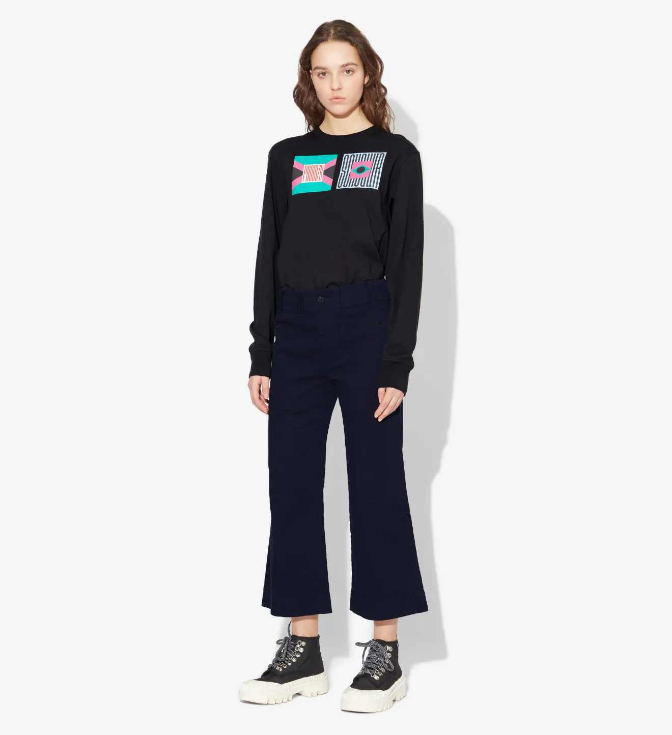 wide leg crop pants with boots