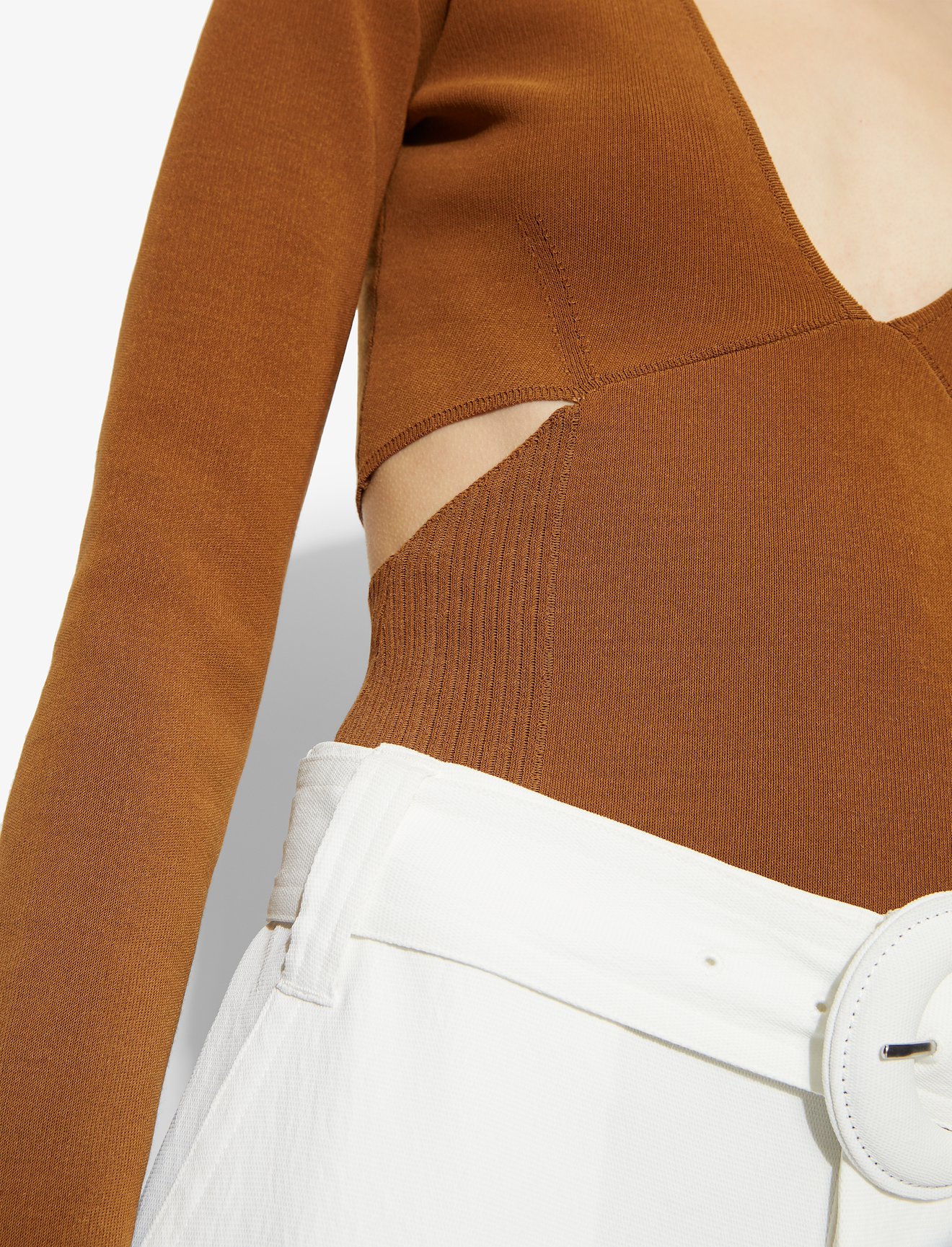 V-Neck Bandage Knit Top #3