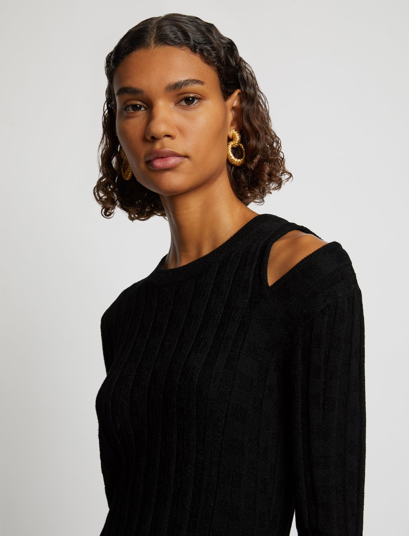 Velvet Checkerboard Rib Dress #3