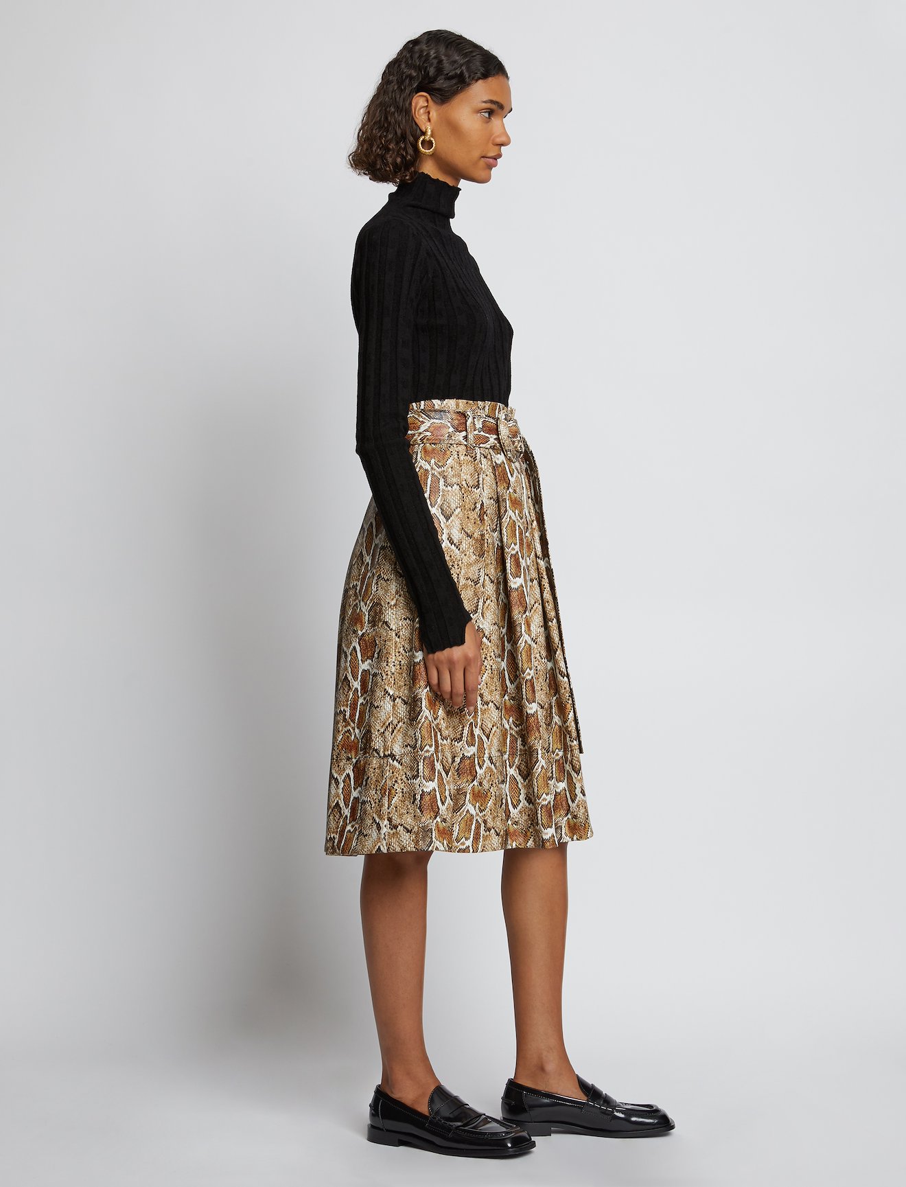 Velvet Checkerboard Rib Turtleneck Top #2