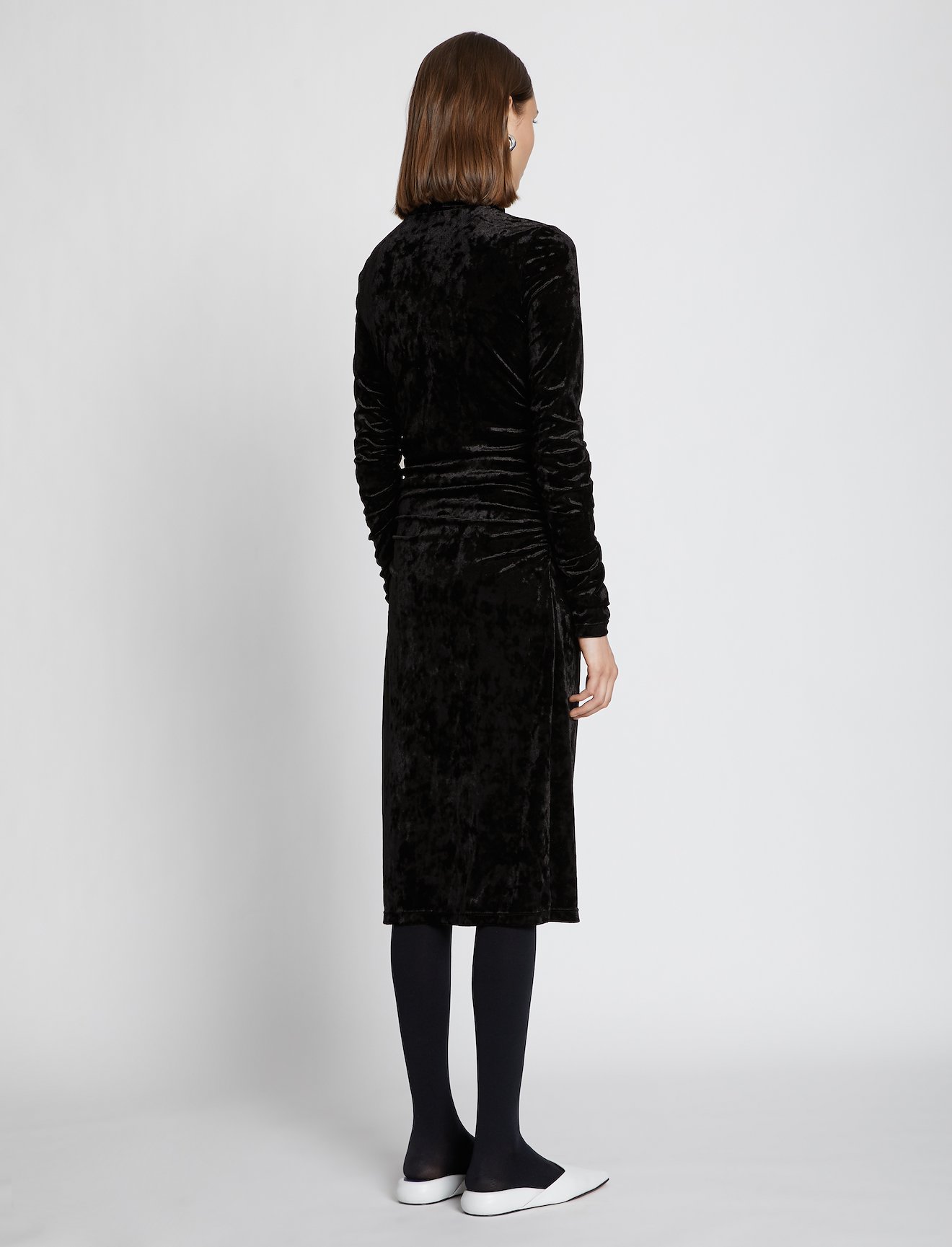 Velvet Jersey Turtleneck Dress #2