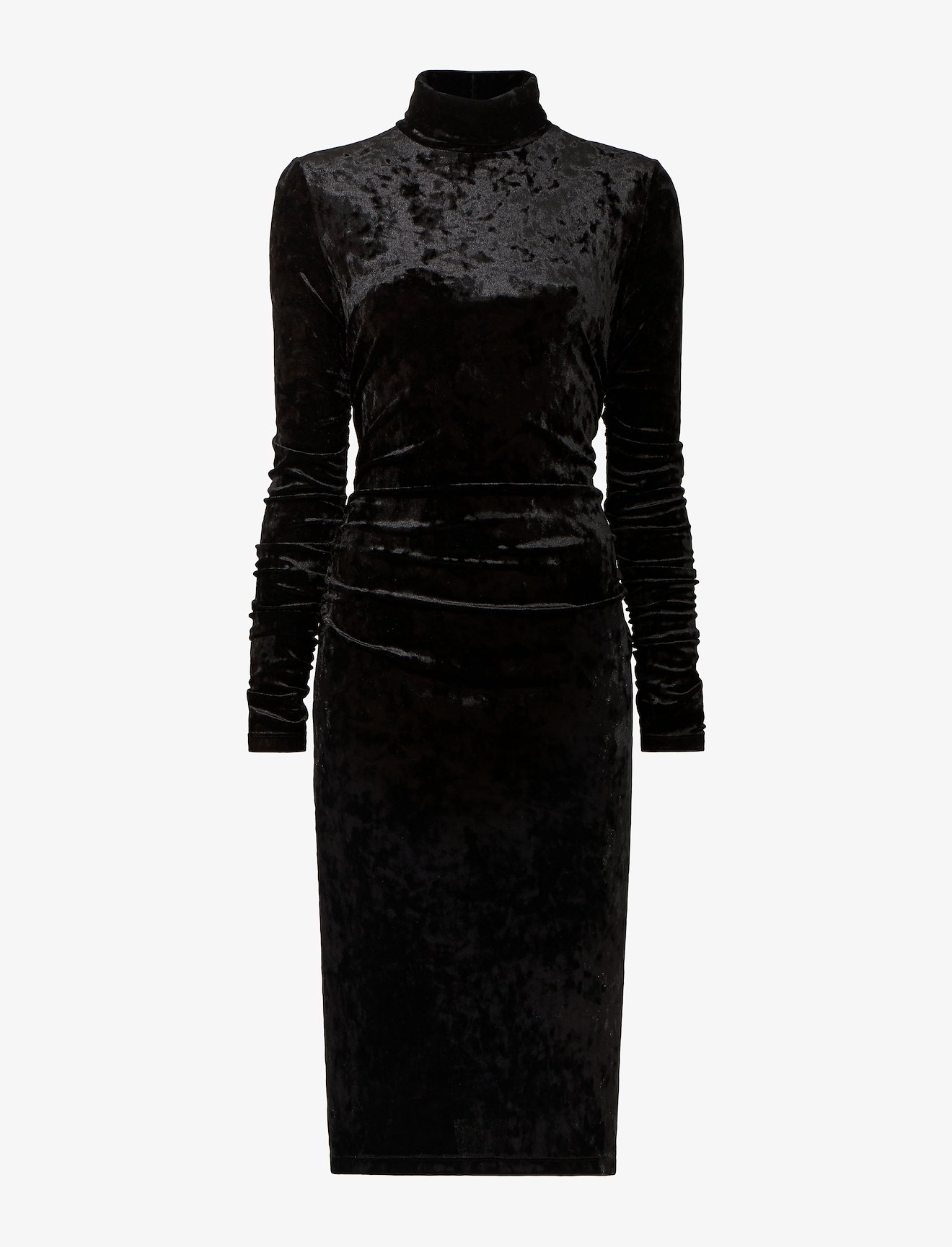 Velvet Jersey Turtleneck Dress #4