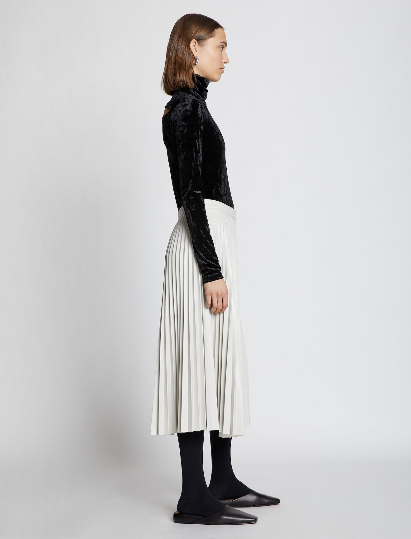 Velvet Jersey Turtleneck Top #2