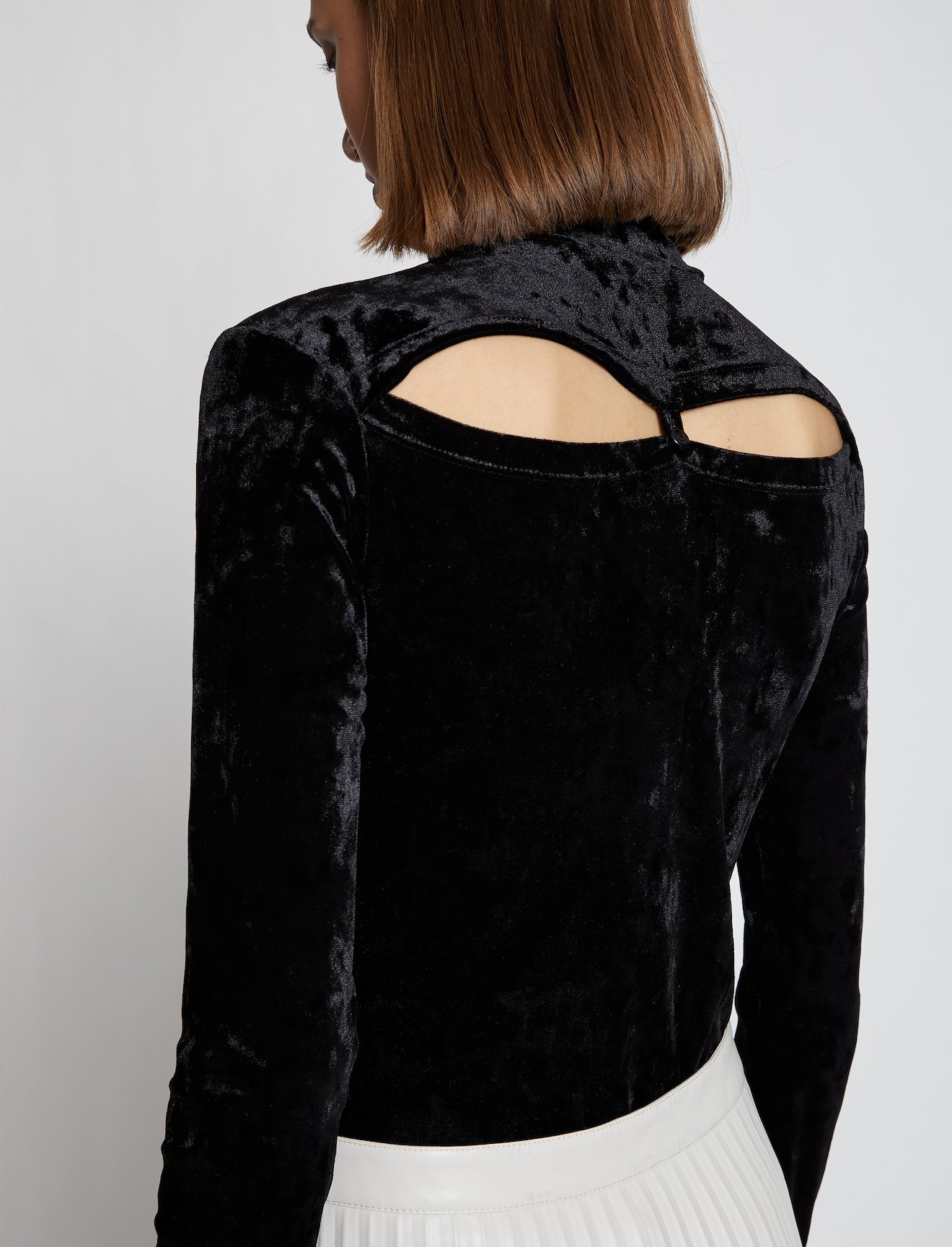 Velvet Jersey Turtleneck Top #4