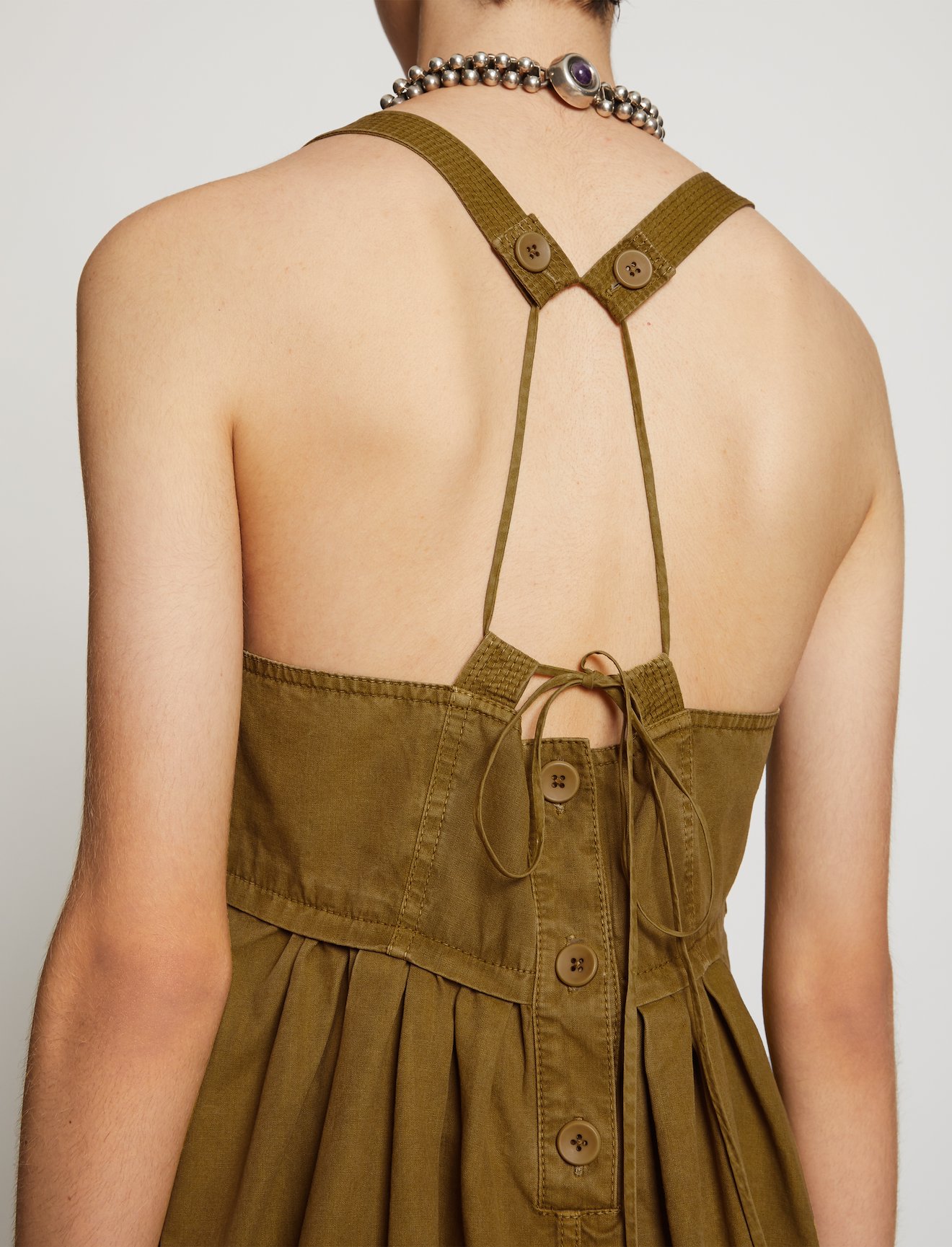Washed Cotton Apron Dress #3