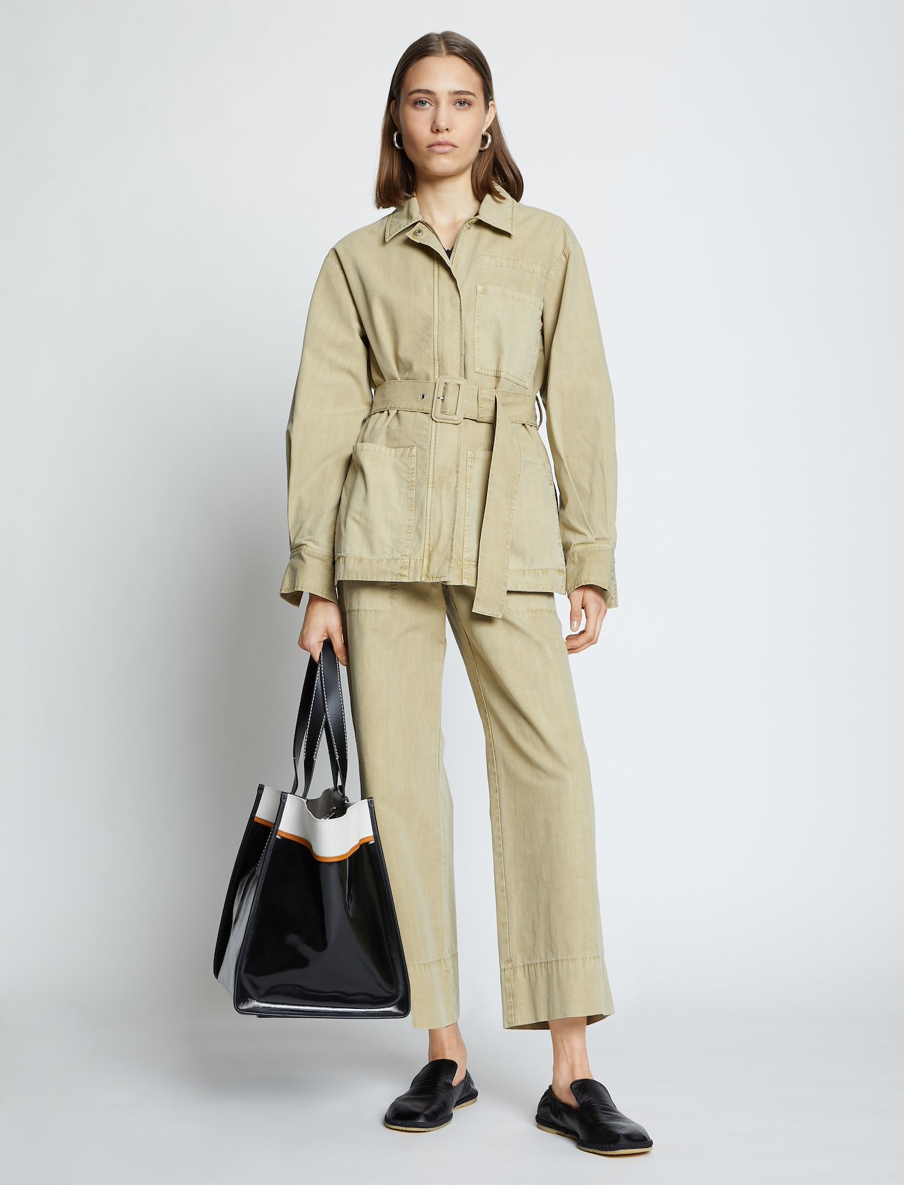 Washed Cotton Belted Jacket #1