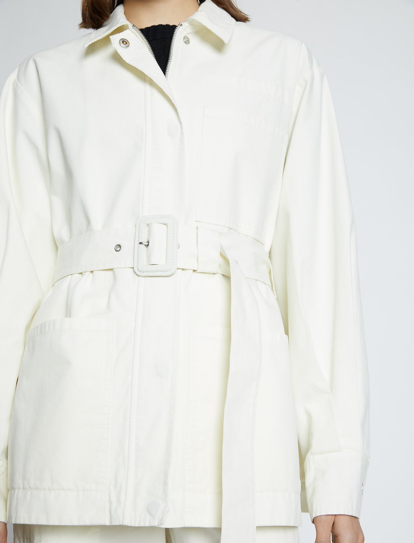 Washed Cotton Belted Jacket #4