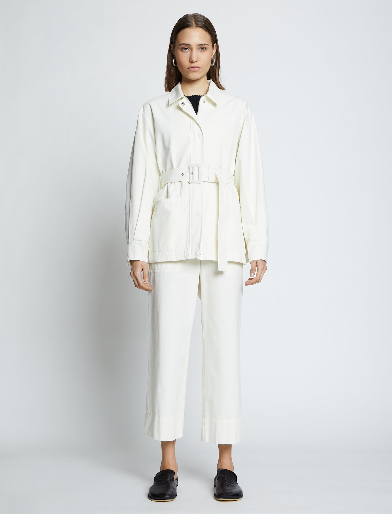 Washed Cotton Belted Jacket #1