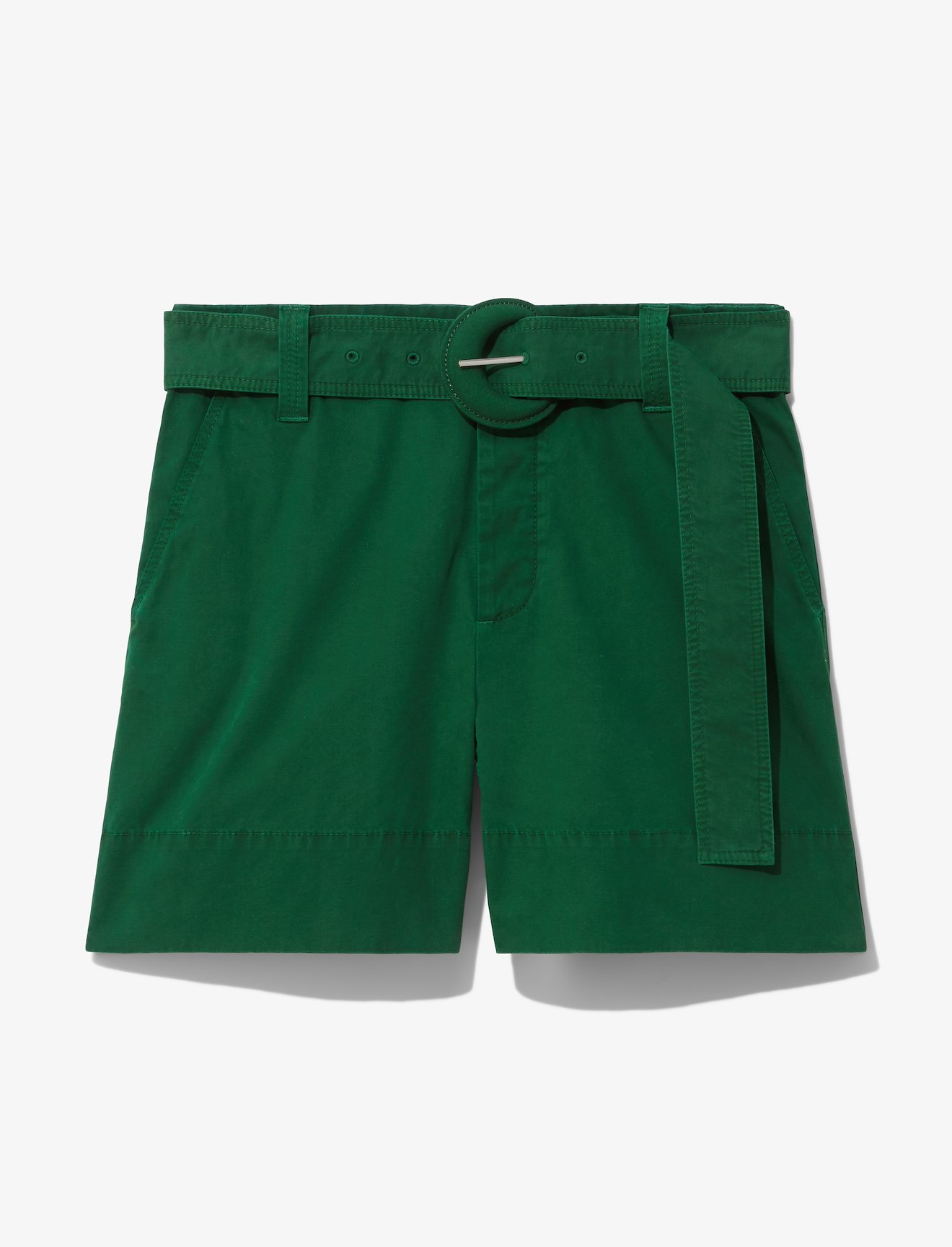 Washed Cotton Belted Shorts #4