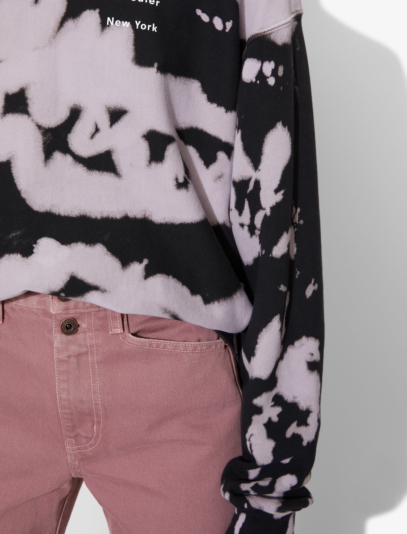 Washed Denim Cropped Stovepipe Jeans #3