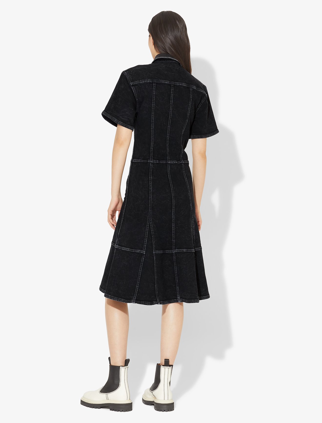 Washed Denim Short Sleeve Dress #2