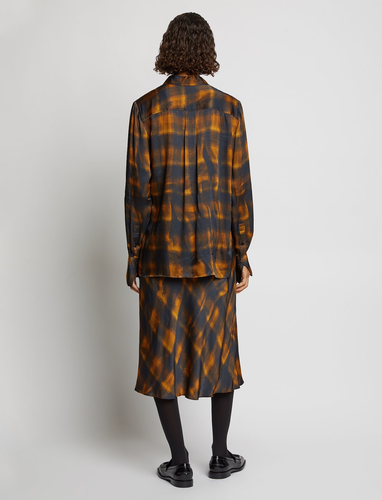 Wavy Plaid Satin Skirt #2