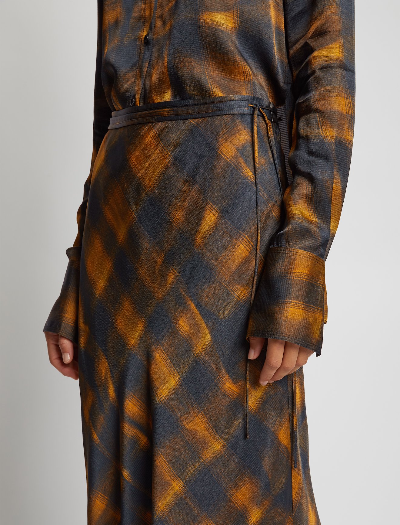 Wavy Plaid Satin Skirt #3