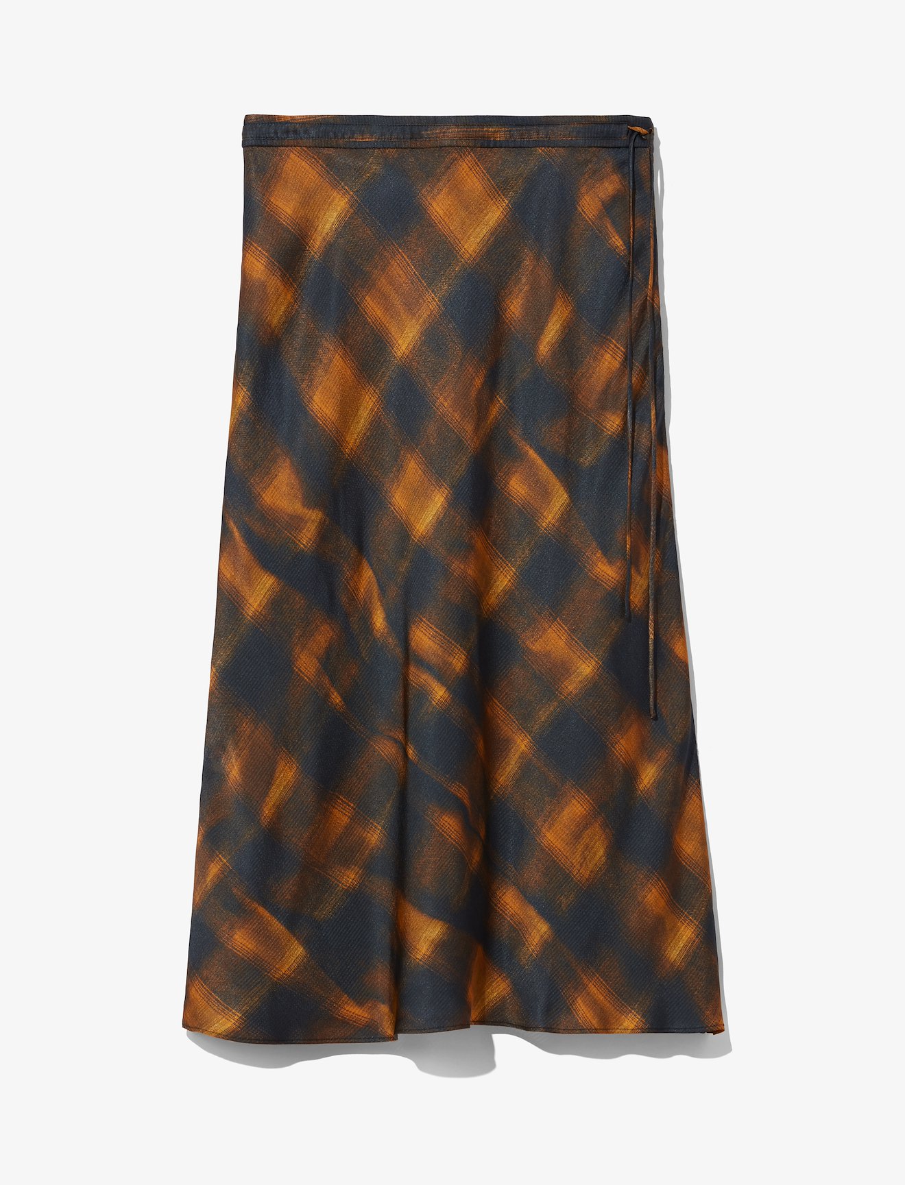 Wavy Plaid Satin Skirt #4