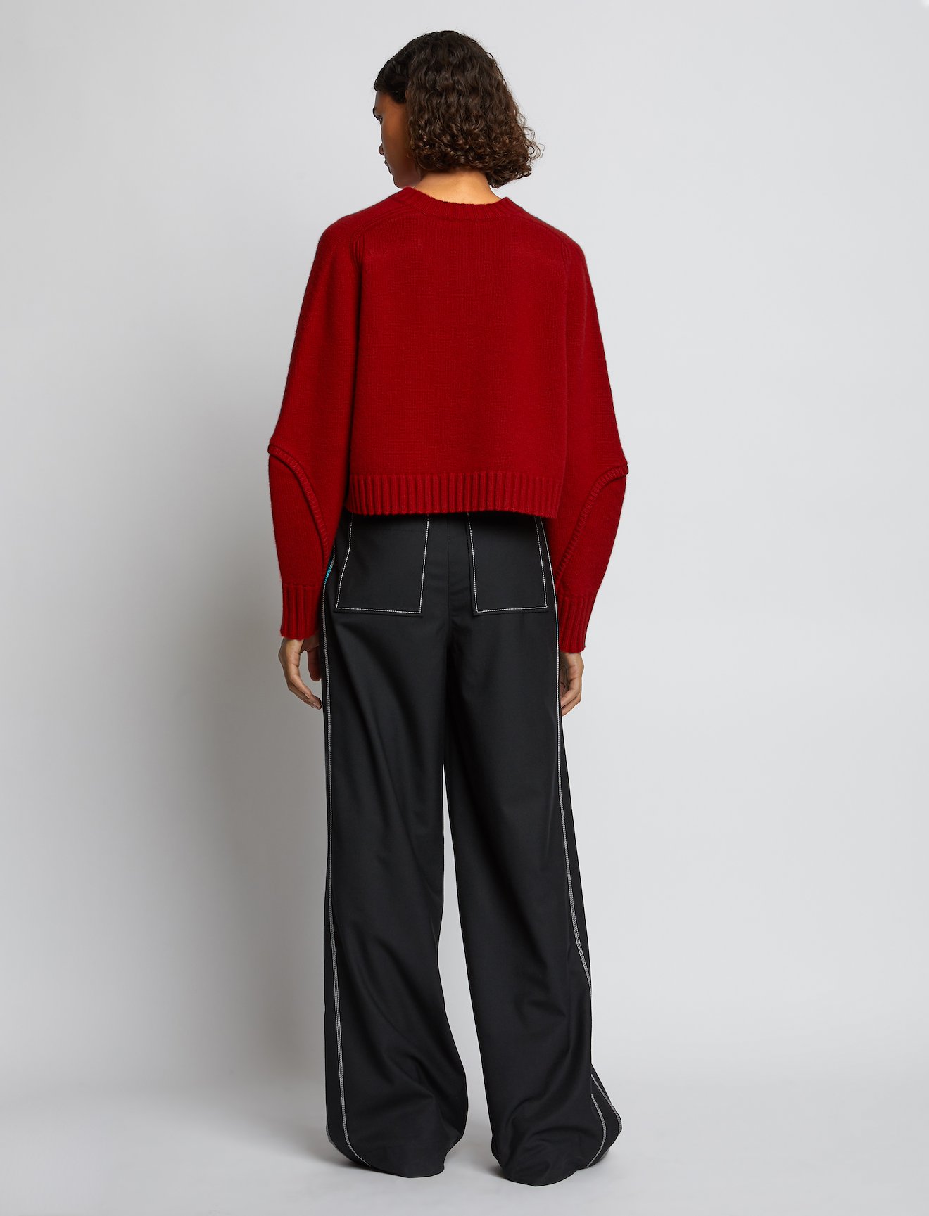 Wool Cashmere Cropped Knit Sweater #3