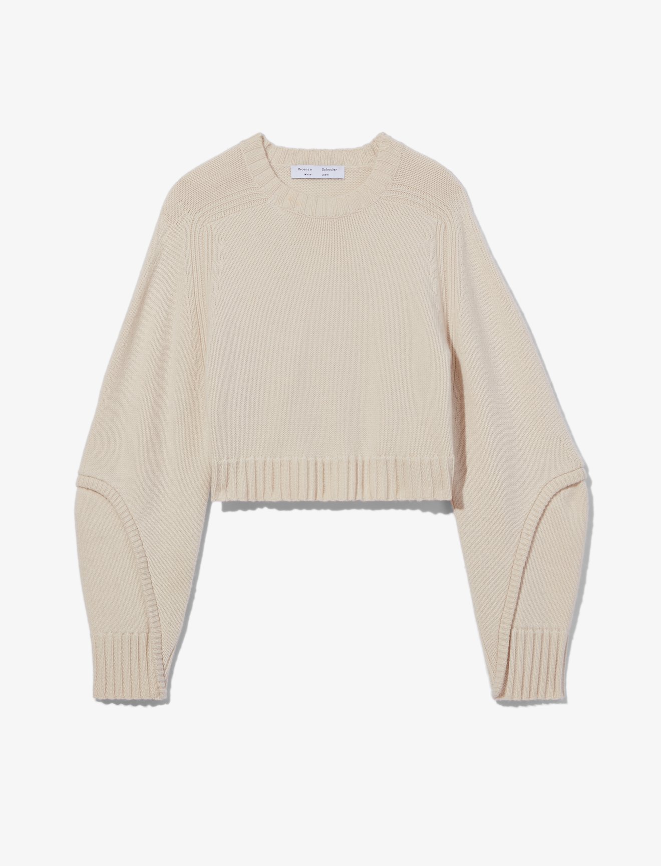 Wool Cashmere Cropped Knit Sweater #5