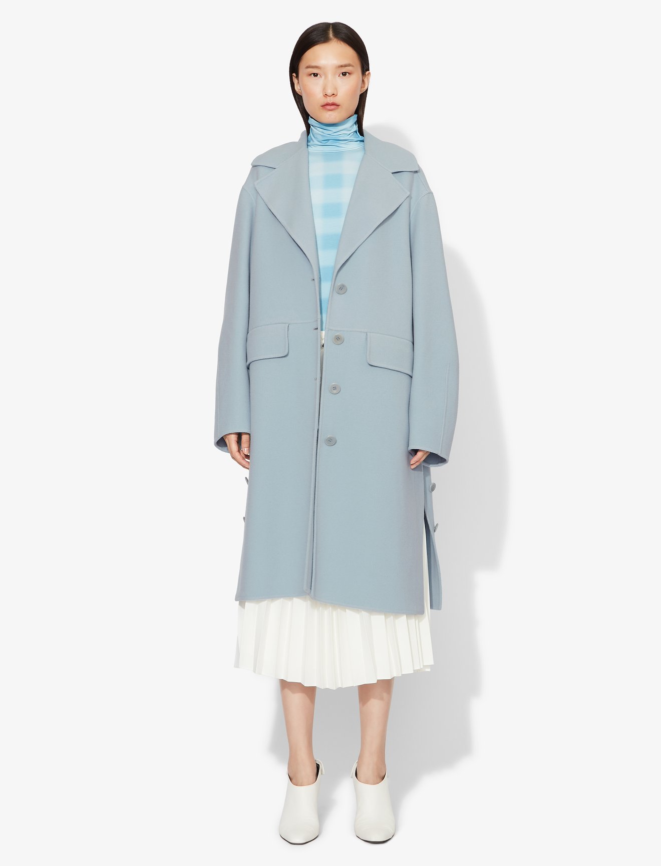 Wool Cashmere Double Face Long Coat #1