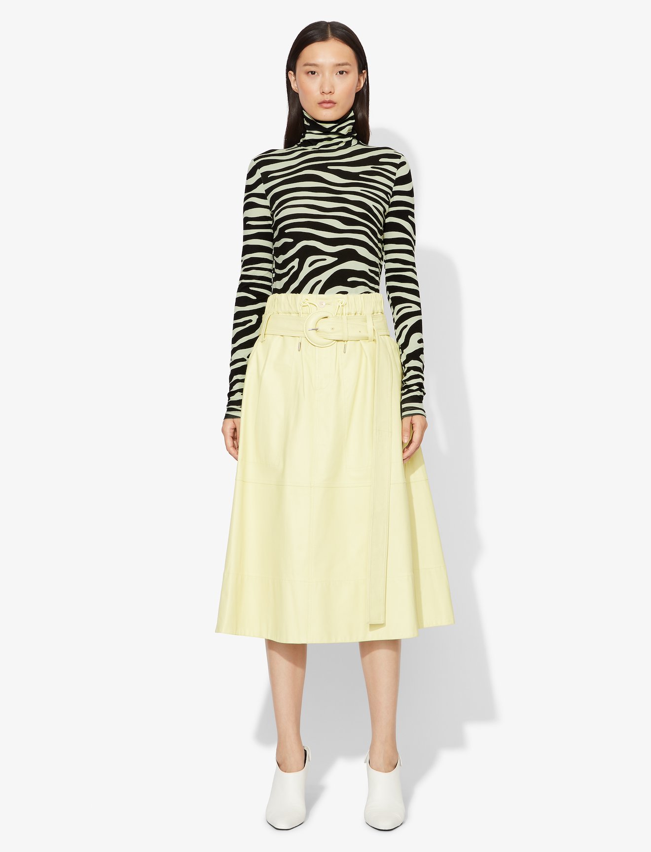 Zebra Print Jersey Long Sleeve Turtleneck #1