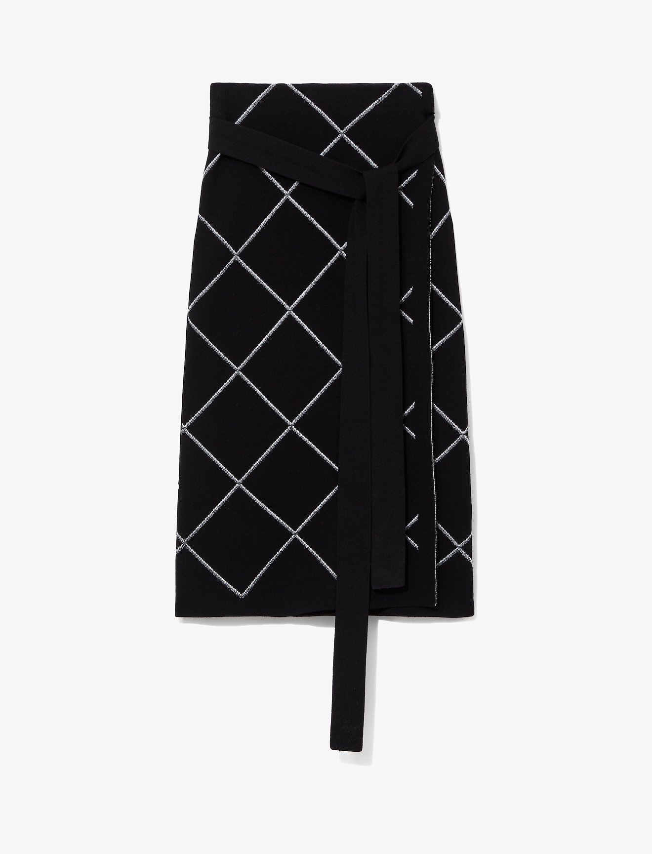 Windowpane Wrap Knit Skirt #4
