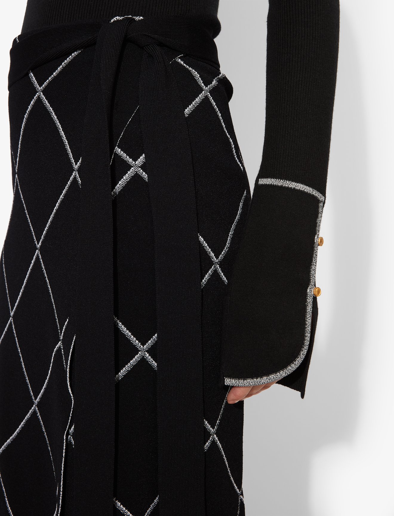 Windowpane Wrap Knit Skirt #3
