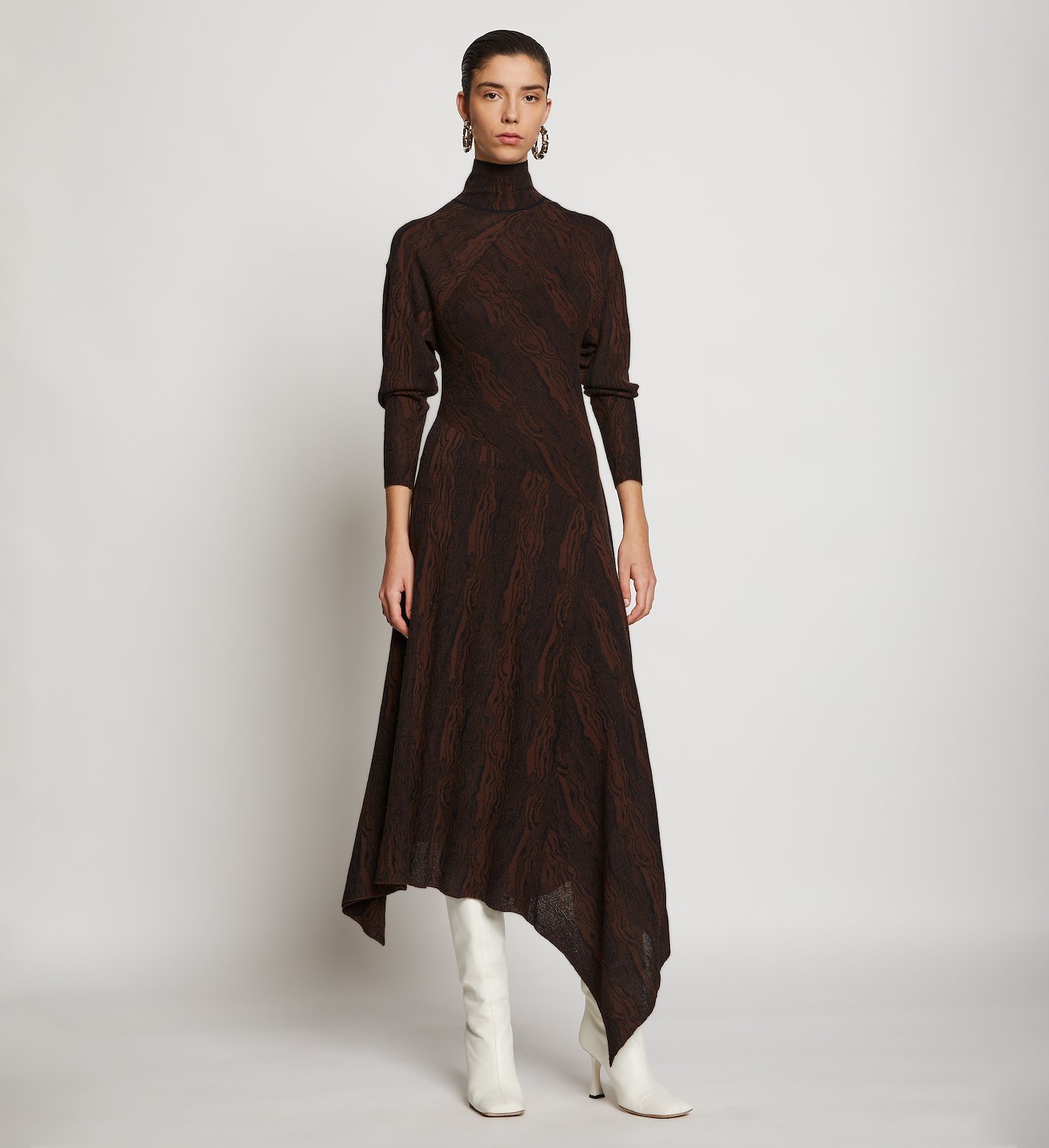 Woodgrain Jacquard Knit Dress