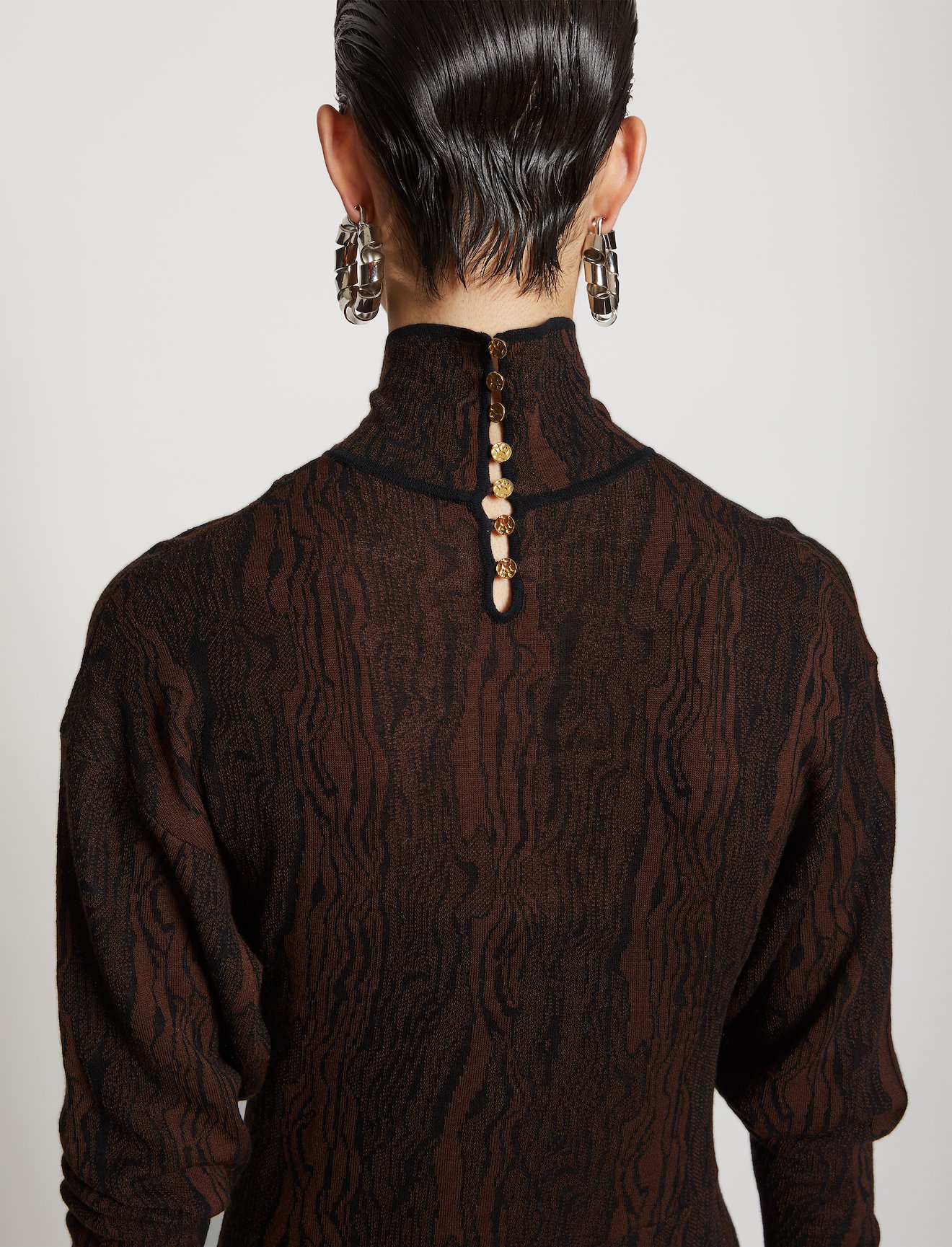 Woodgrain Jacquard Knit Dress #3