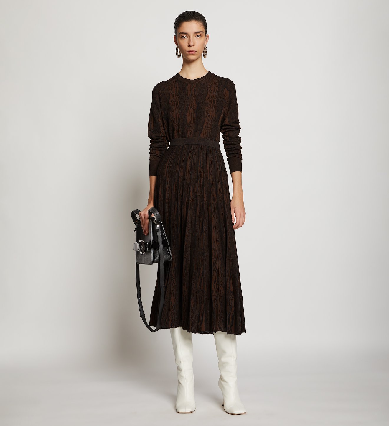 Woodgrain Jacquard Knit Skirt