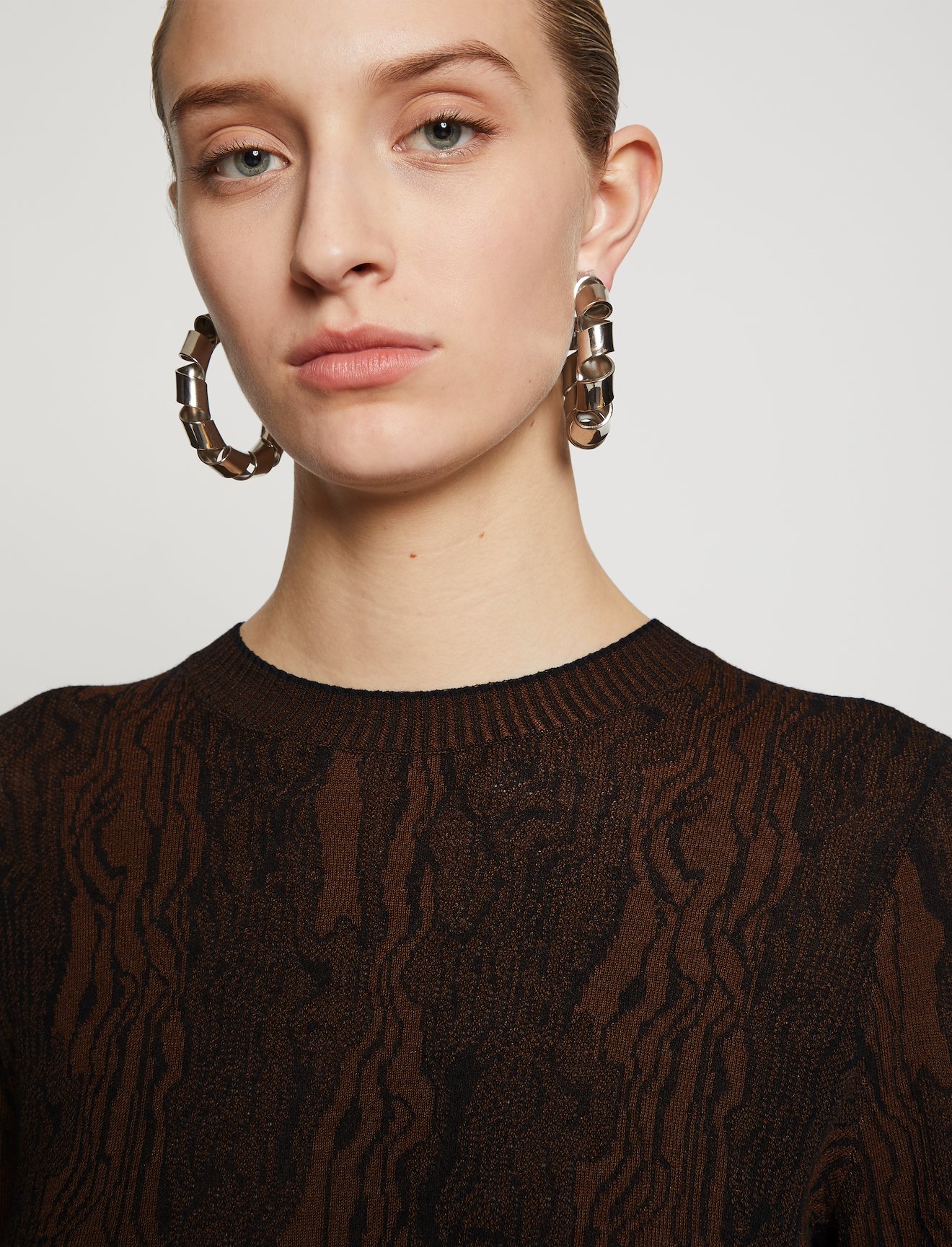 Woodgrain Jacquard Knit Top #3