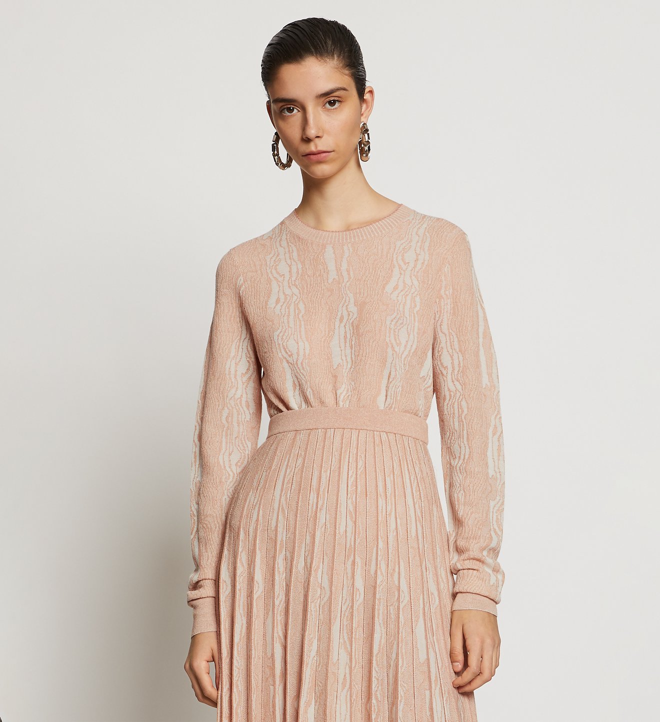 Woodgrain Jacquard Knit Top