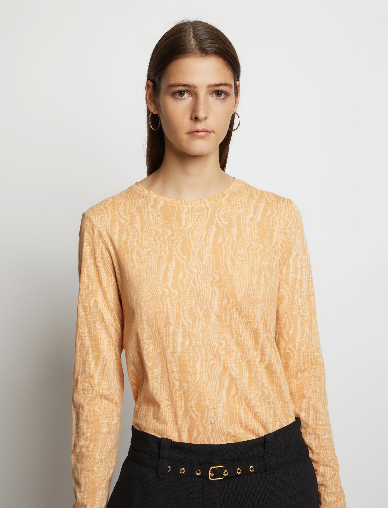 Woodgrain Print Long Sleeve T-Shirt #3