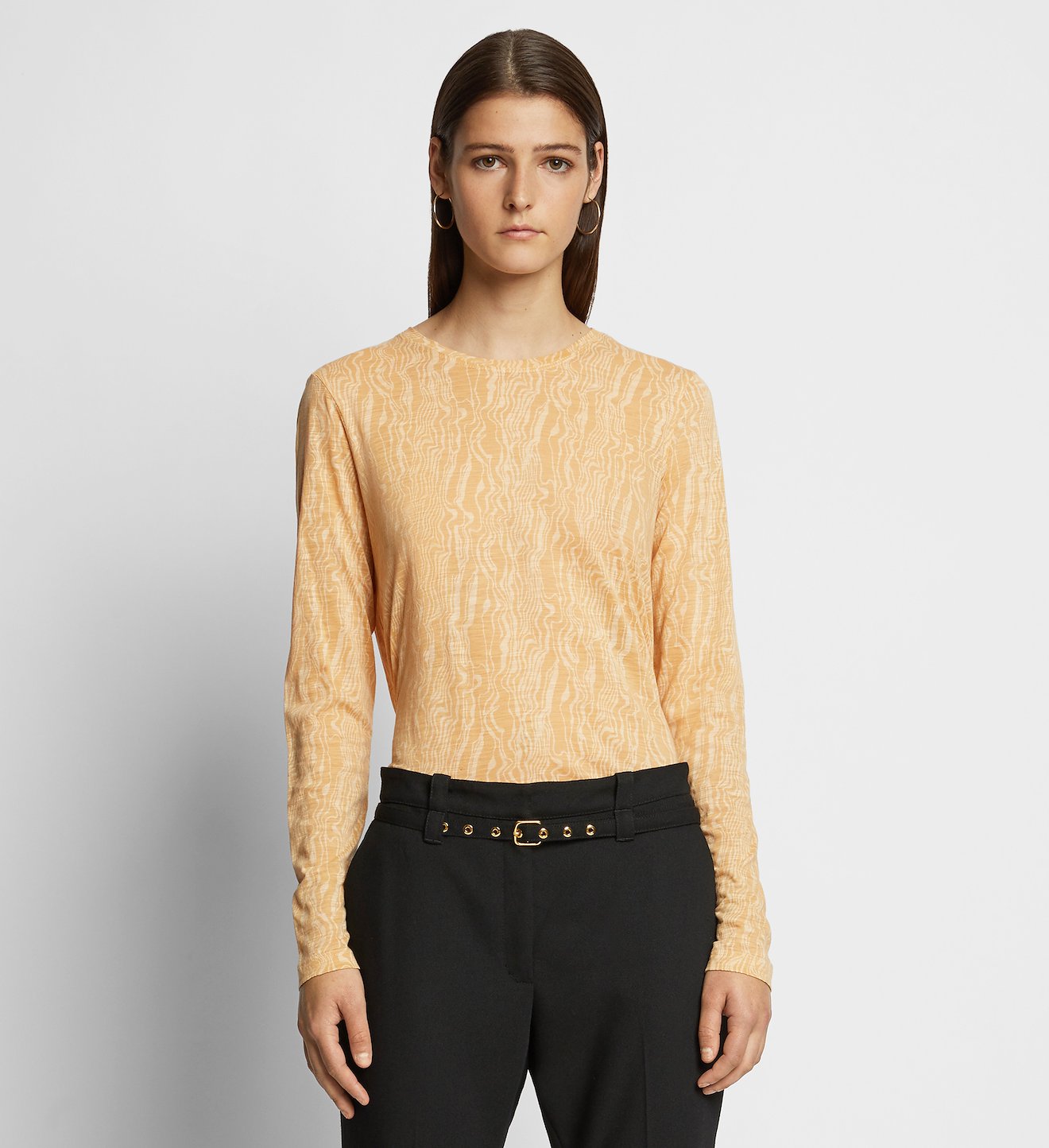 Woodgrain Print Long Sleeve T-Shirt