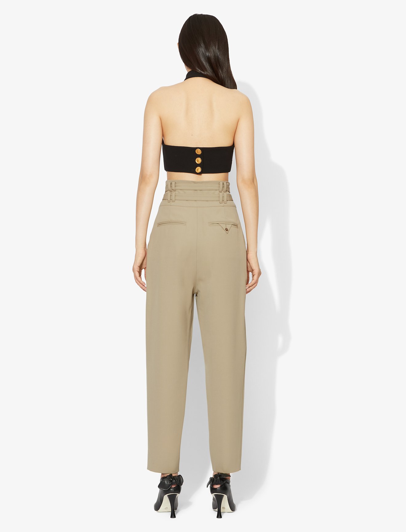 Wool Belted Tapered Pants #2