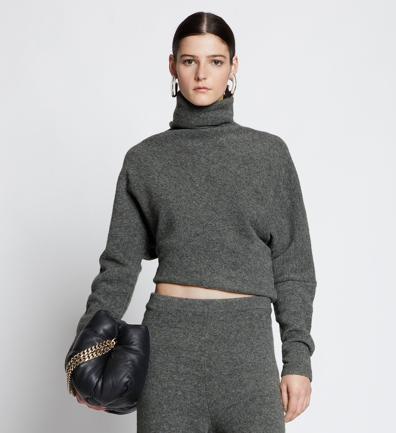 Wool Blend Twisted Turtleneck