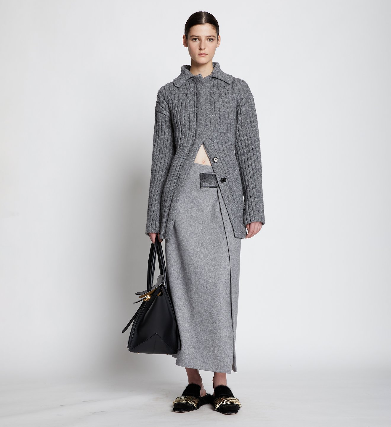 Wool Cable Knit Cardigan Jacket