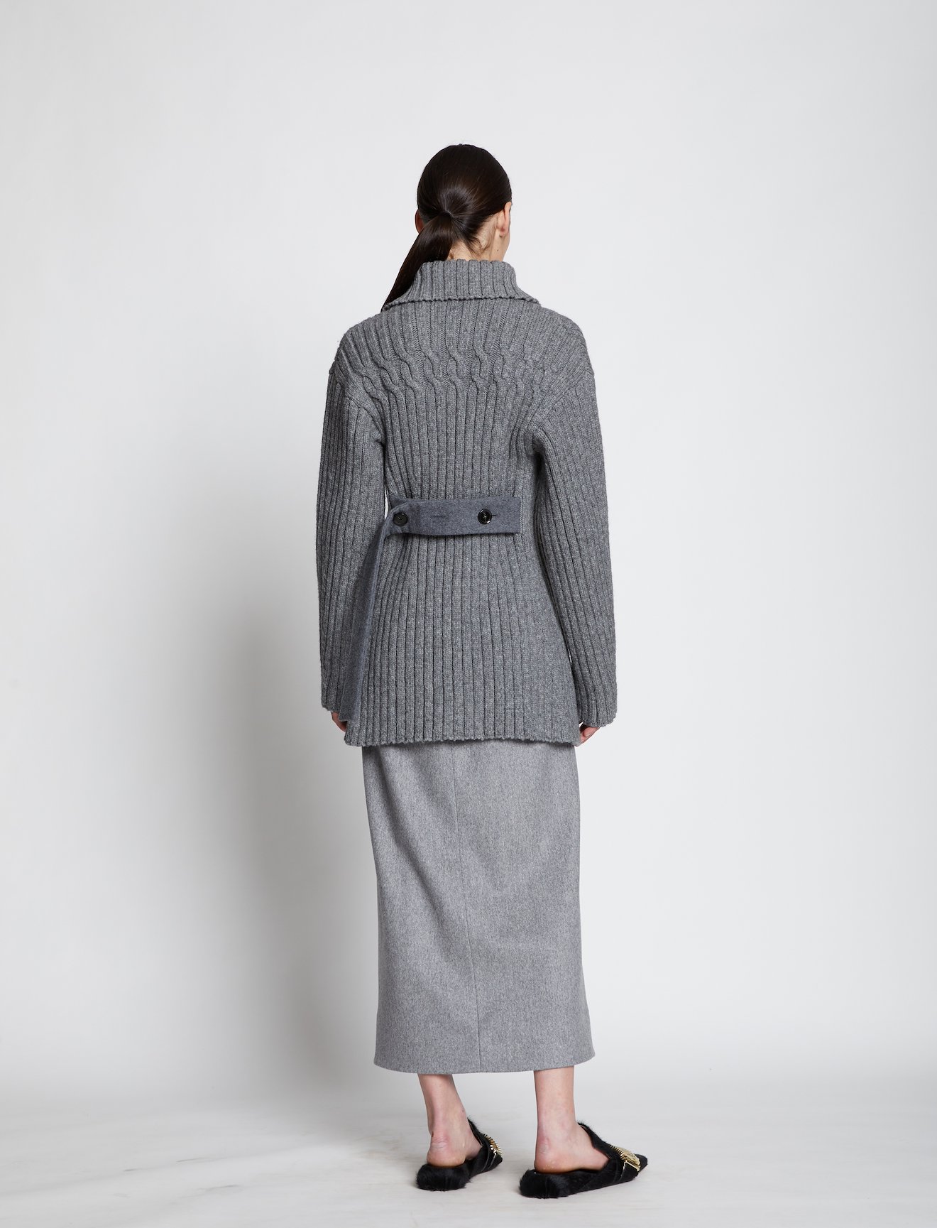 Wool Cable Knit Cardigan Jacket #2