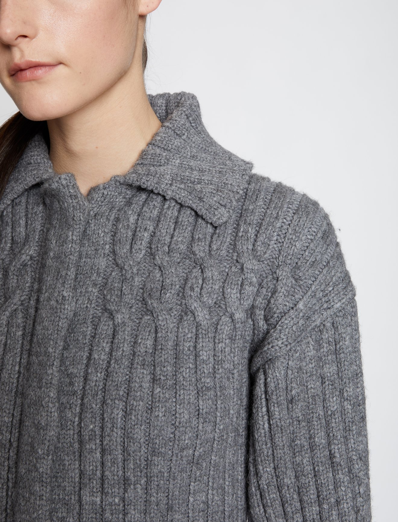 Wool Cable Knit Cardigan Jacket #3