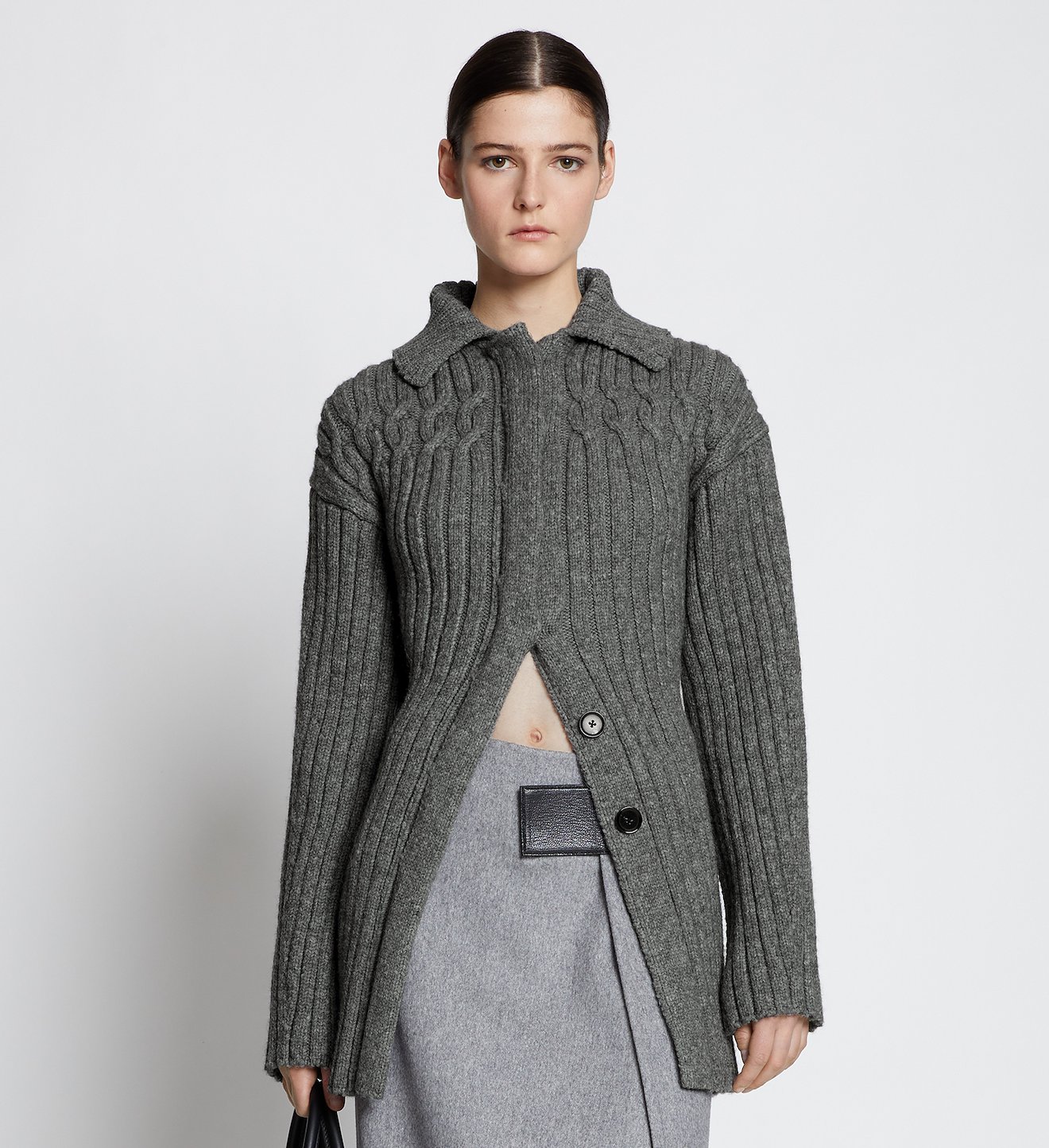 Wool Cable Knit Cardigan Jacket