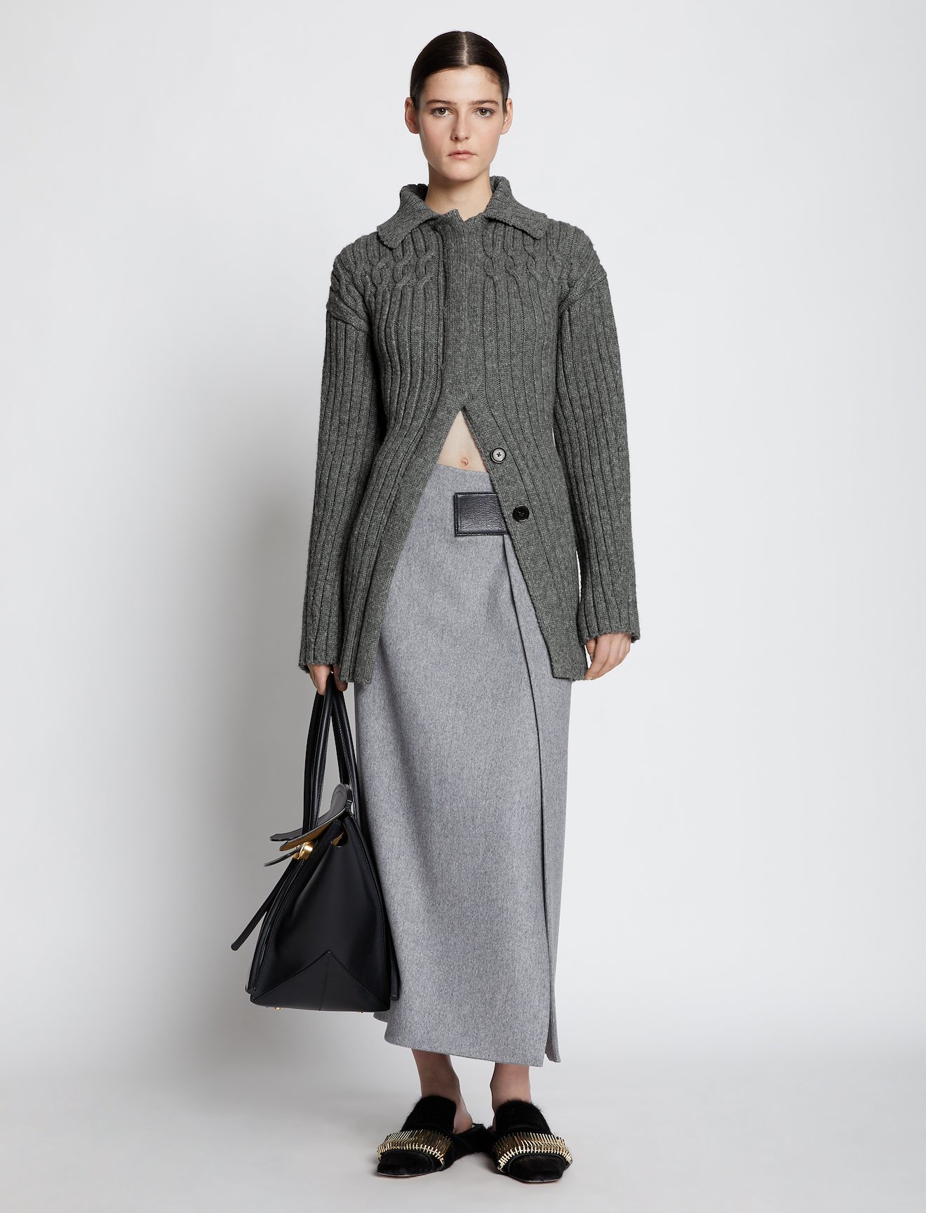 Wool Cable Knit Cardigan Jacket #1